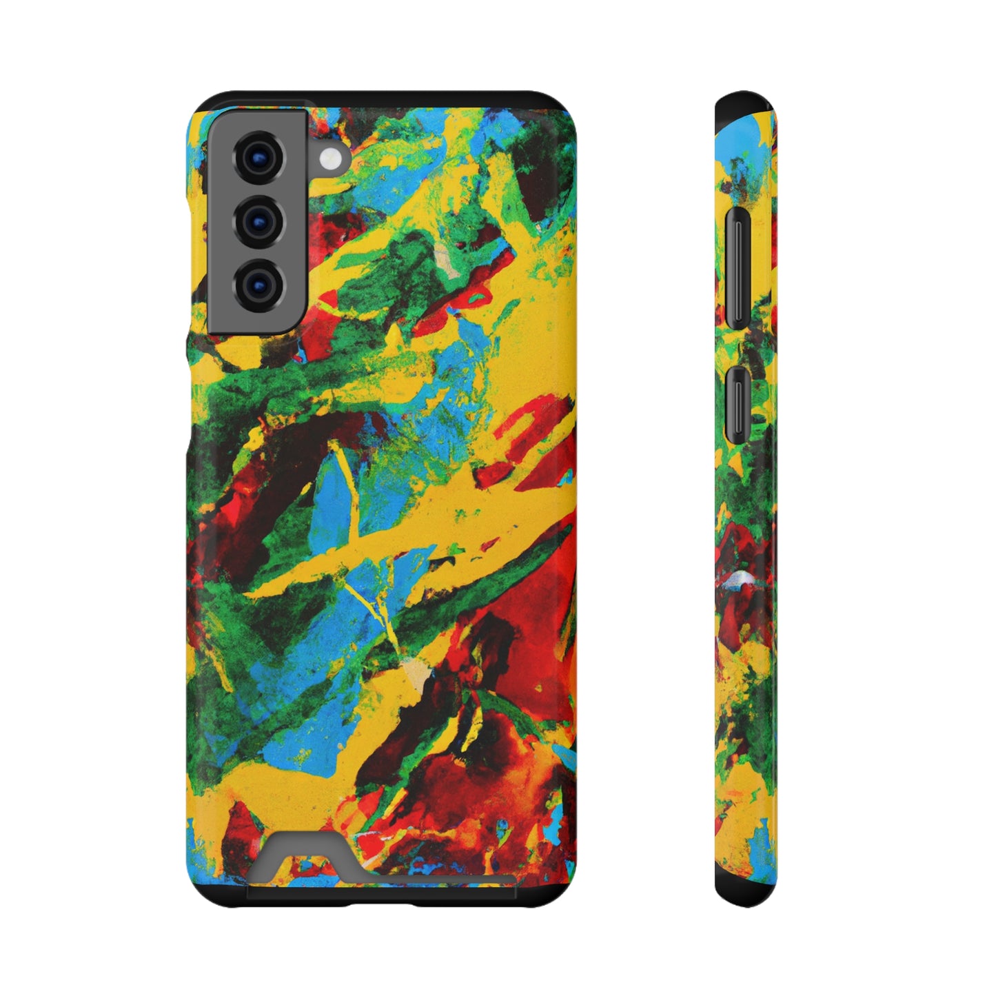 iPhone and Samsung Cases with Card Holder Ft. Abstract Tropical