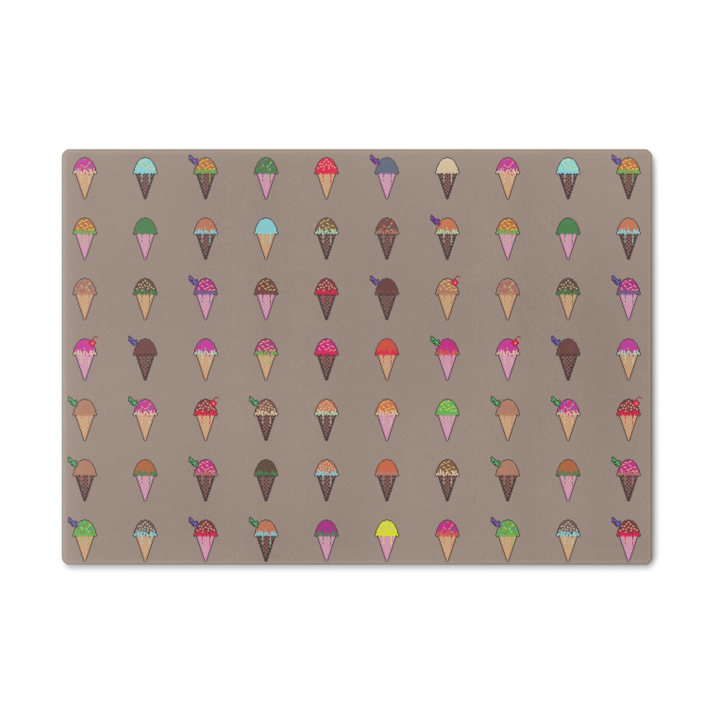 Non-Slip Glass Cutting Board Featuring Pixel Cones