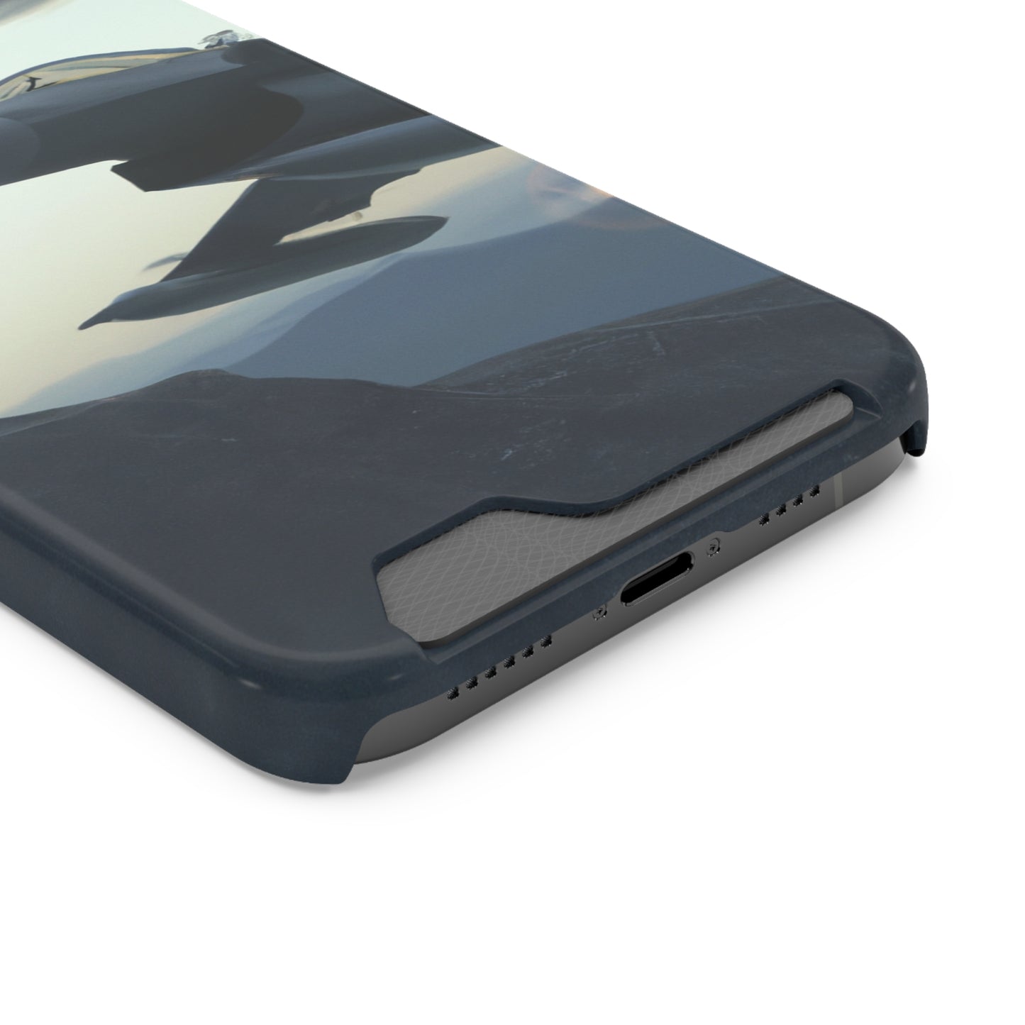 iPhone 13 and Samsung S21, S22 Cases with Card Holder Ft. Fighter Jet