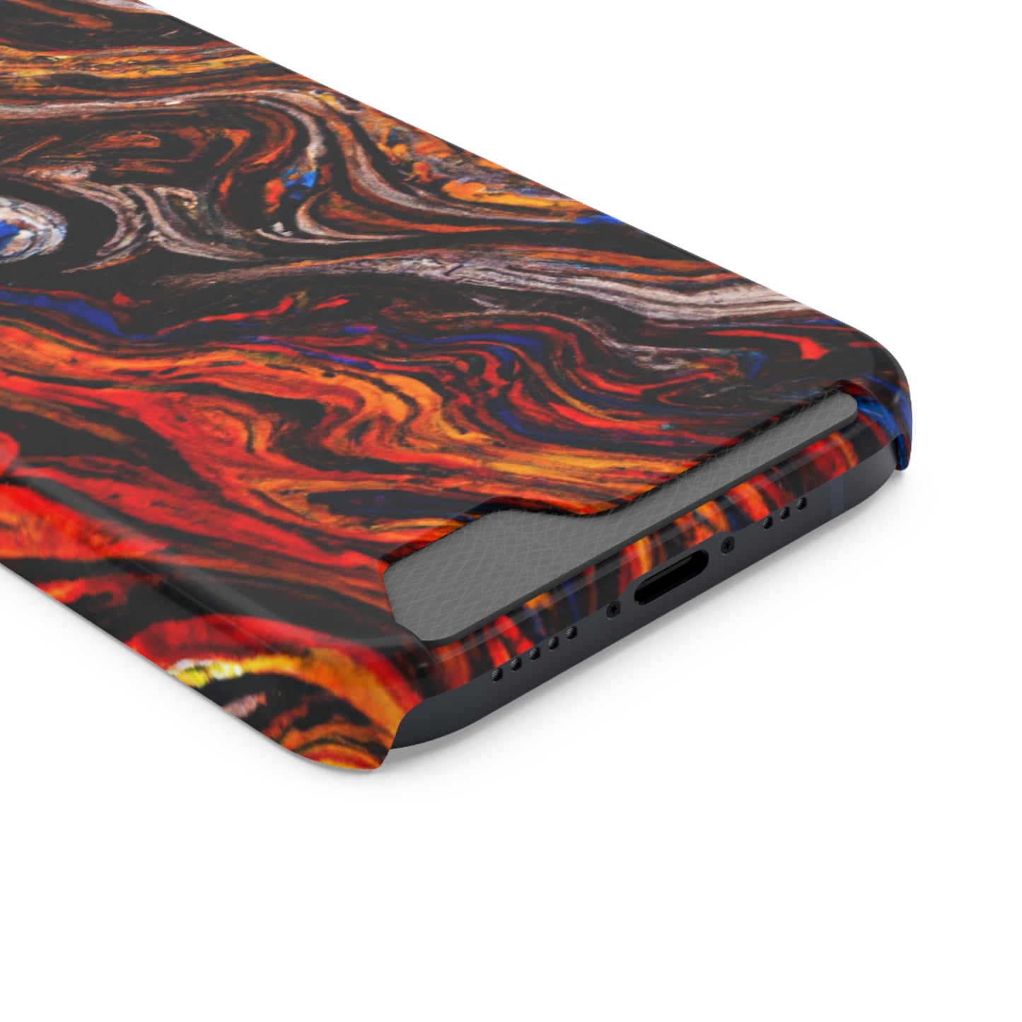iPhone 13 and Samsung S21, S22 Cases with Card Holder Ft. Abstract Petrified Wood