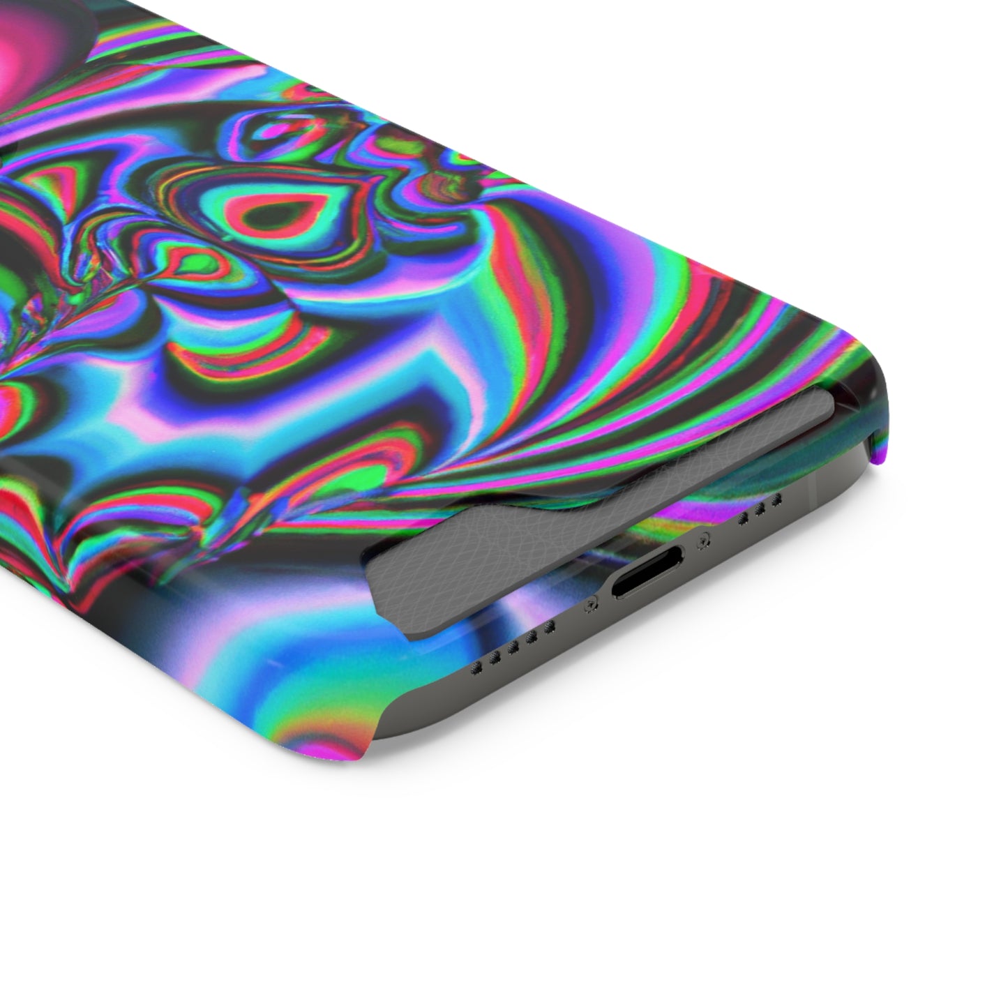 iPhone 13 and Samsung S21, S22 Cases with Card Holder Ft. Abstract Time