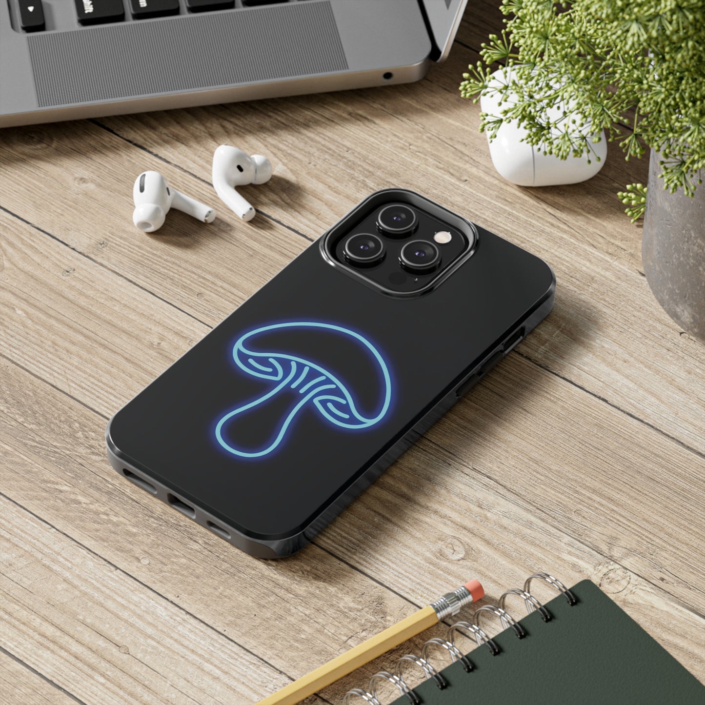 ToughDrop Apple iPhone Case Ft. Neon Blue Shroom