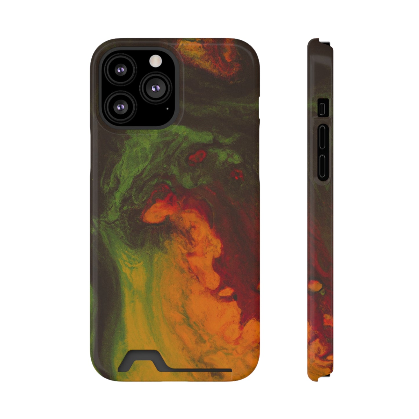 iPhone 13 and Samsung S21, S22 Cases with Card Holder Ft. Abstract Gas Giant