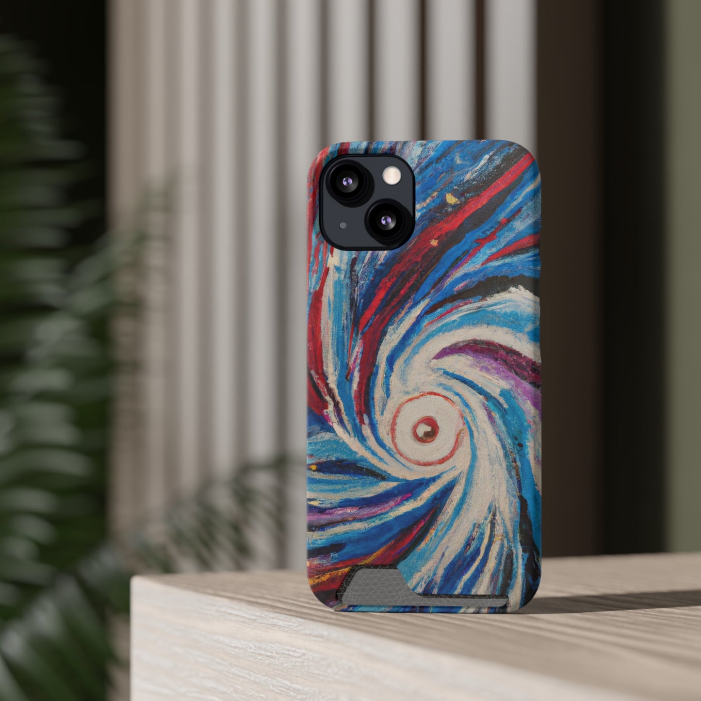 iPhone 13 and Samsung S21, S22 Cases with Card Holder Ft. Abstract Vortex