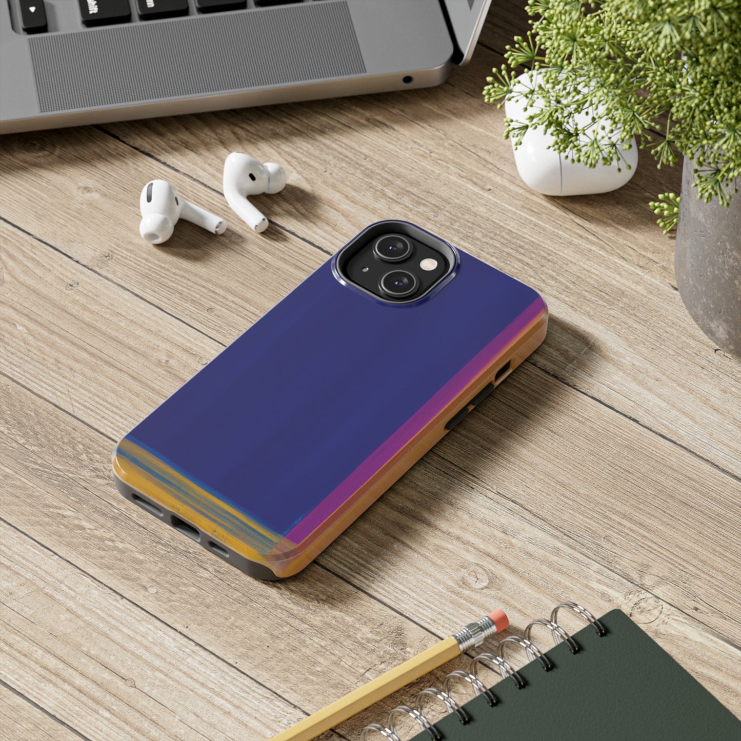Strong Apple iPhone Case Ft. Minimal Framed Blue
