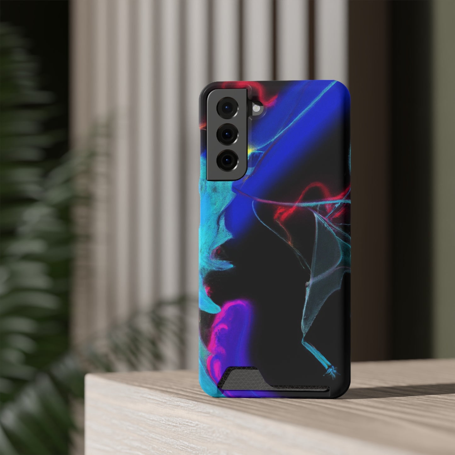 iPhone 13 and Samsung S21, S22 Cases with Card Holder Ft. Abstract Nova