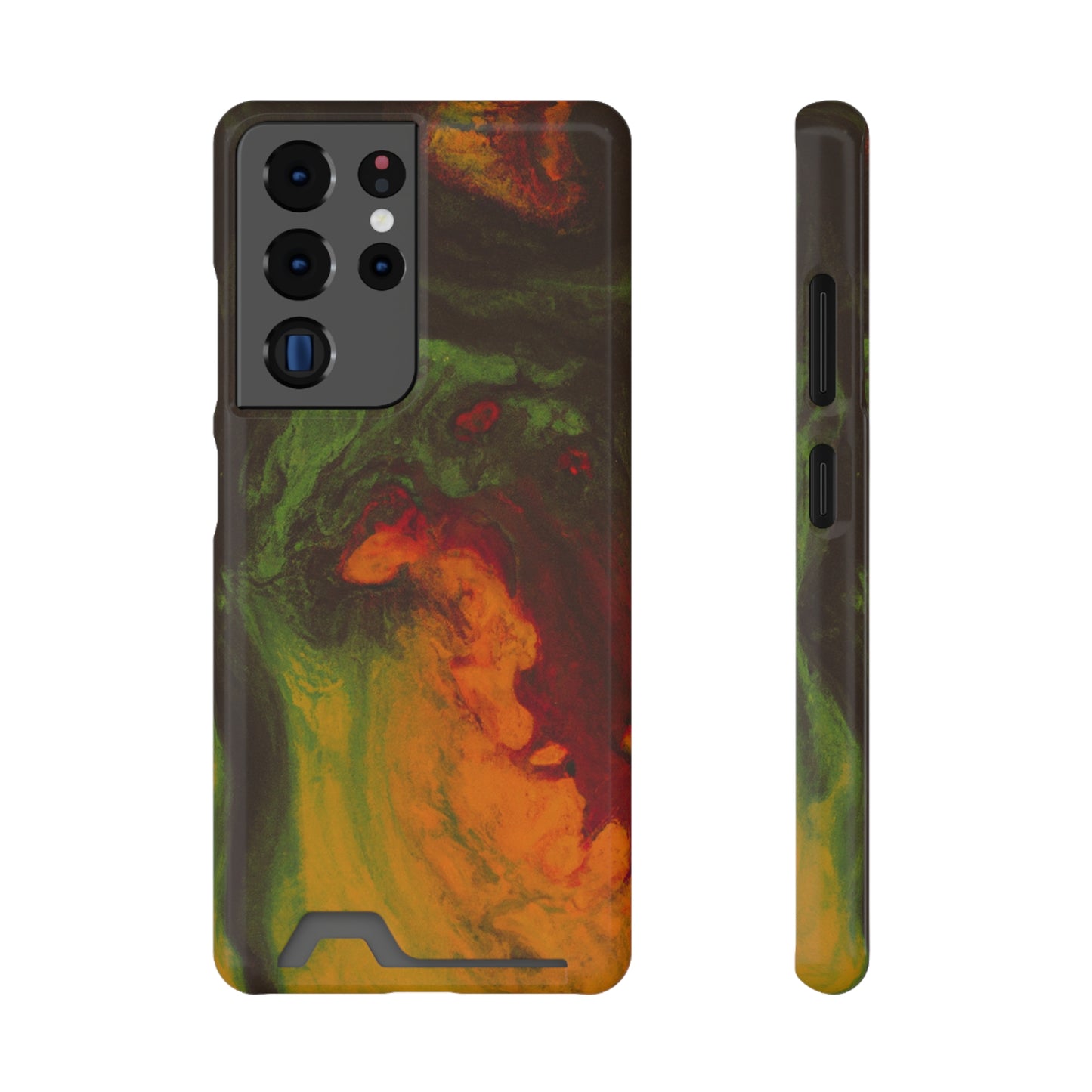 iPhone 13 and Samsung S21, S22 Cases with Card Holder Ft. Abstract Gas Giant