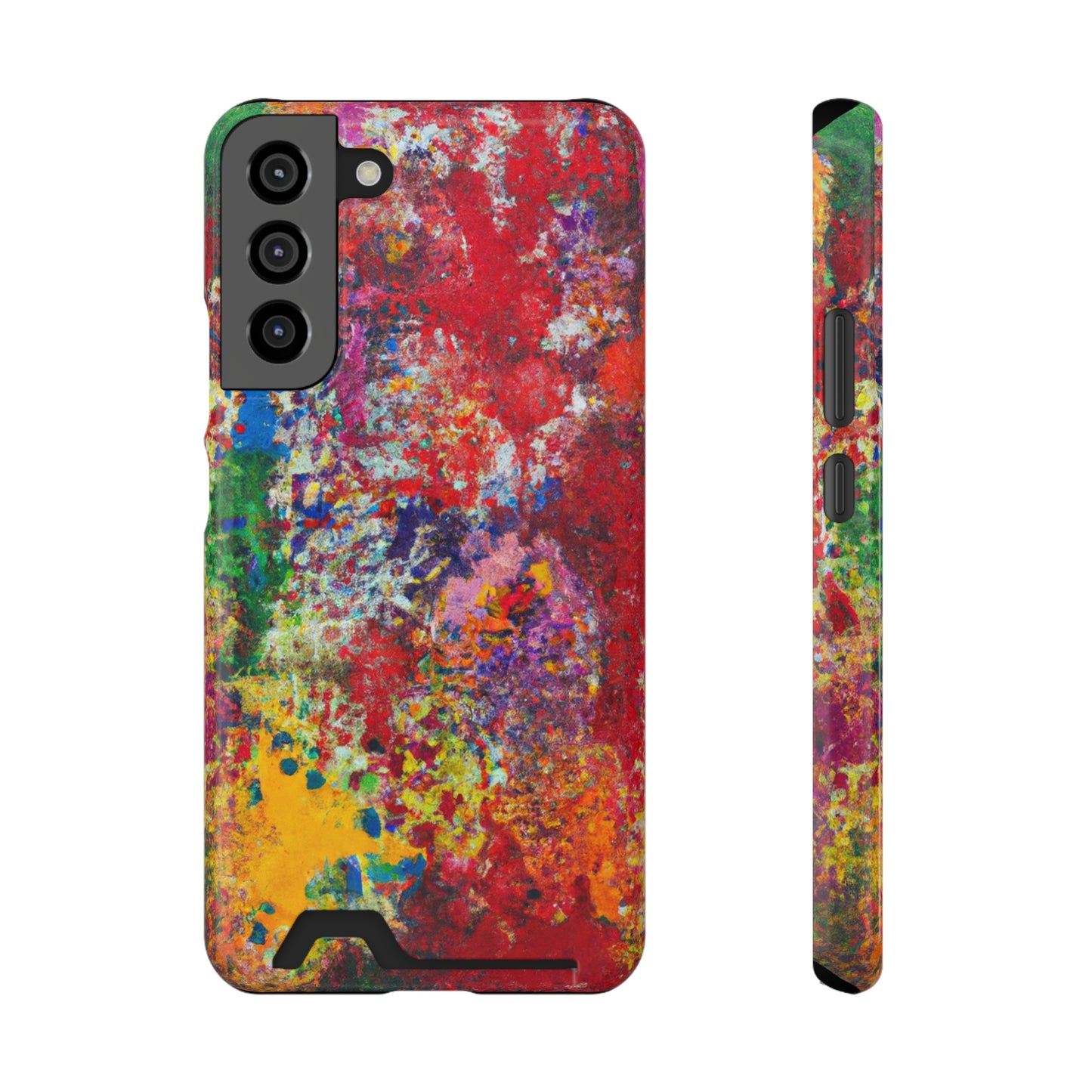 iPhone 13 and Samsung S21, S22 Cases with Card Holder Ft. Detailed Splats