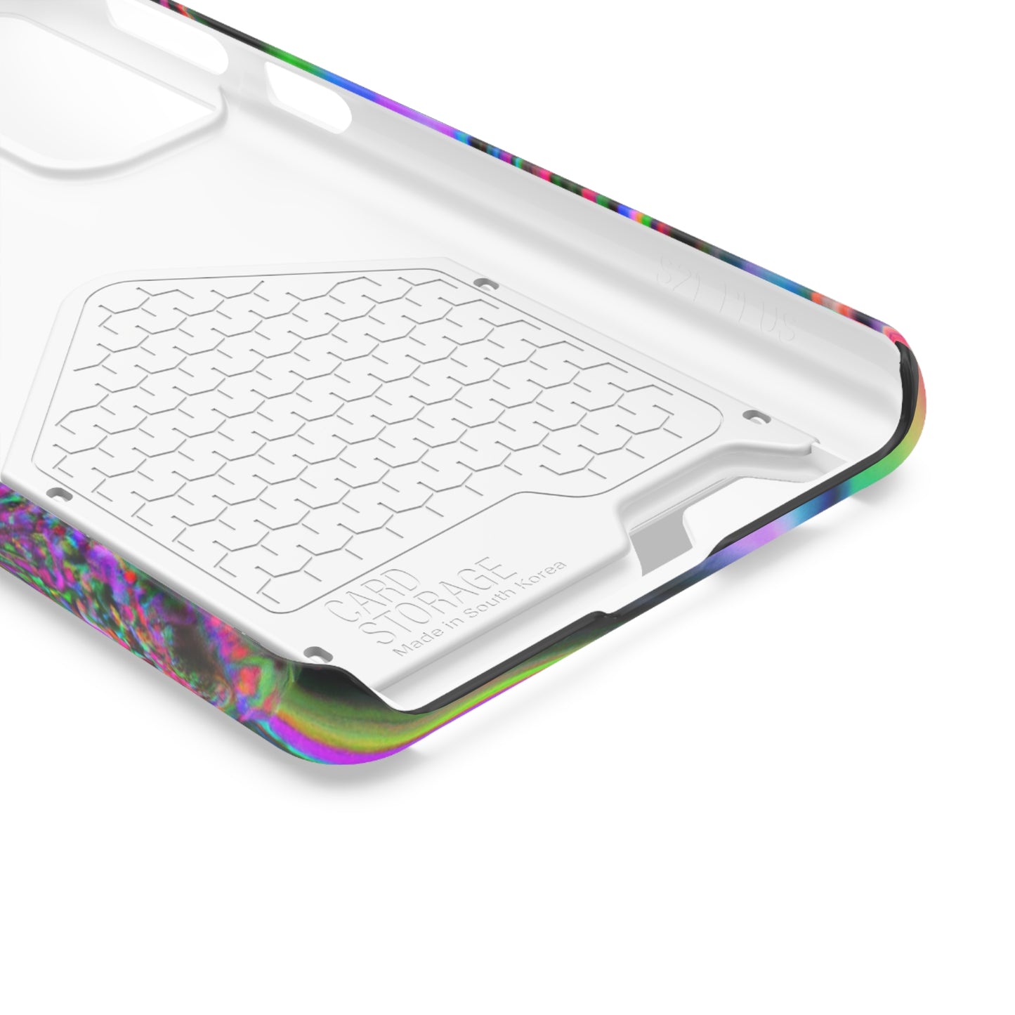 iPhone 13 and Samsung S21, S22 Cases with Card Holder Ft. Abstract Time