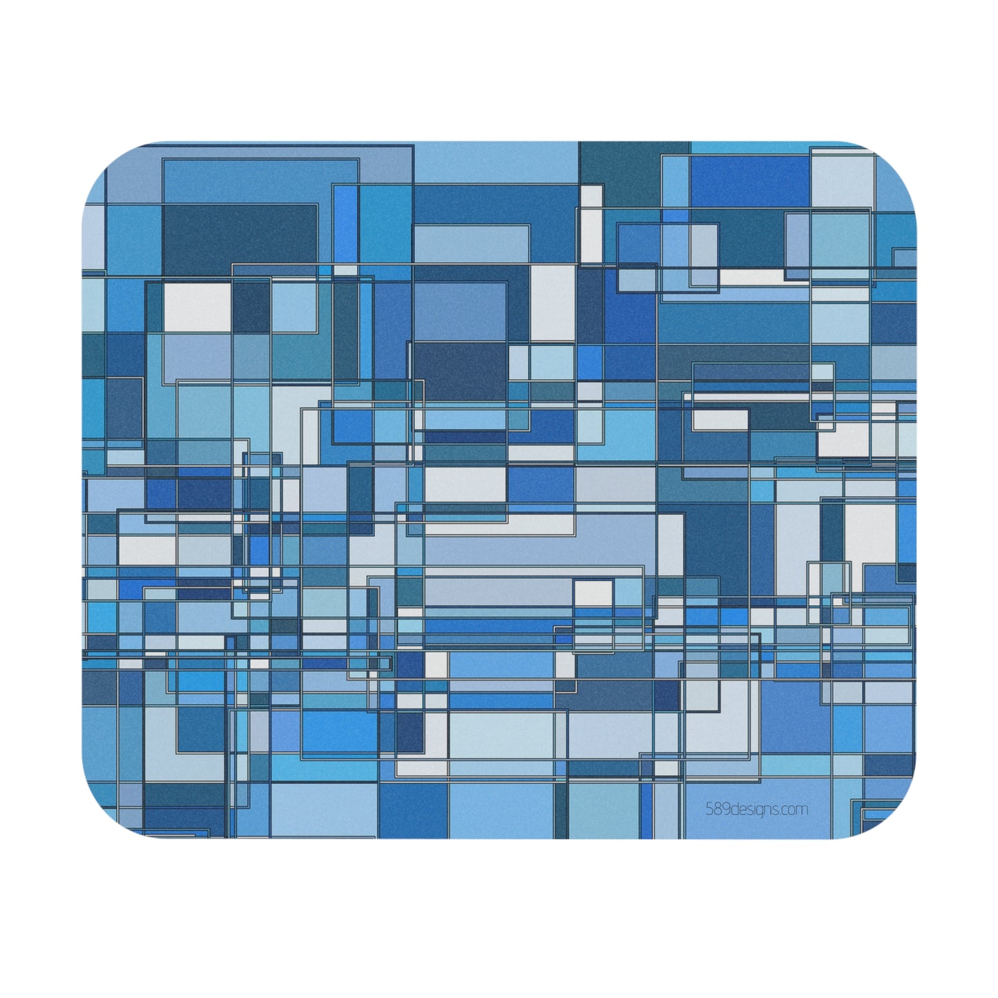 Geometric Blue Mouse Pad – Stylish Office Decor for Home and Work
