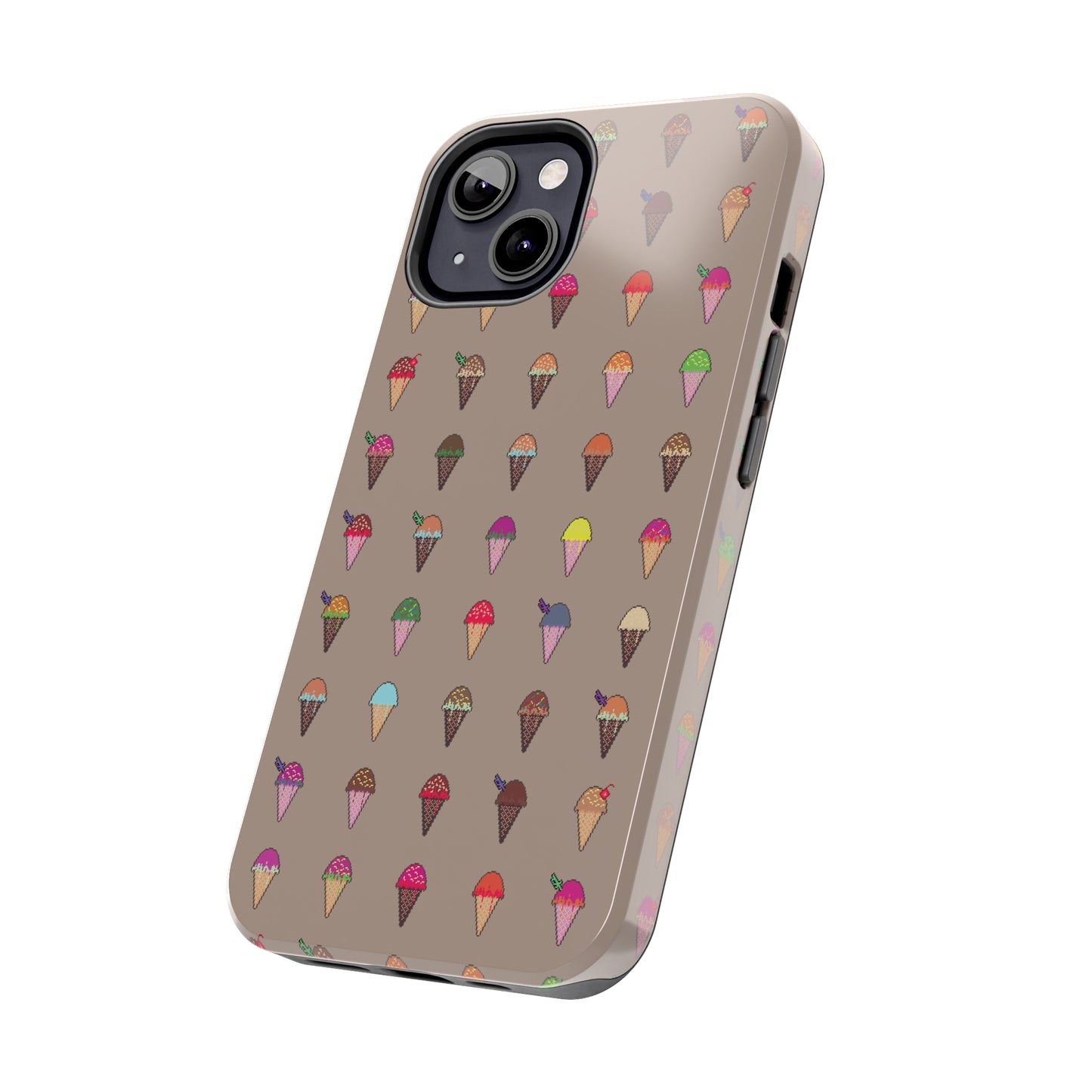 Tough Apple iPhone Case Ft. Pixel Ice Cream Cones