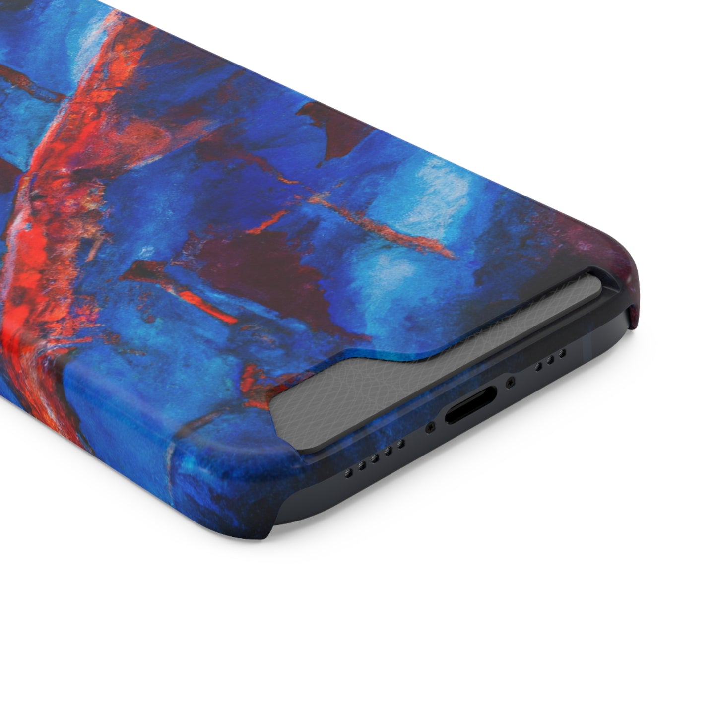 iPhone 13 and Samsung S21, S22 Cases with Card Holder Ft. Red Slash