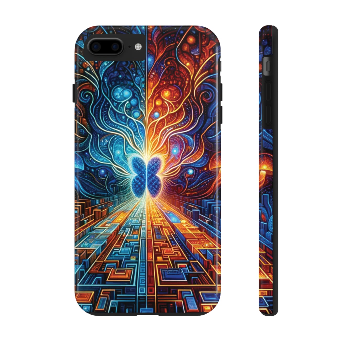 ToughDrop Apple iPhone Case Ft. Cyber Blue Butterfly