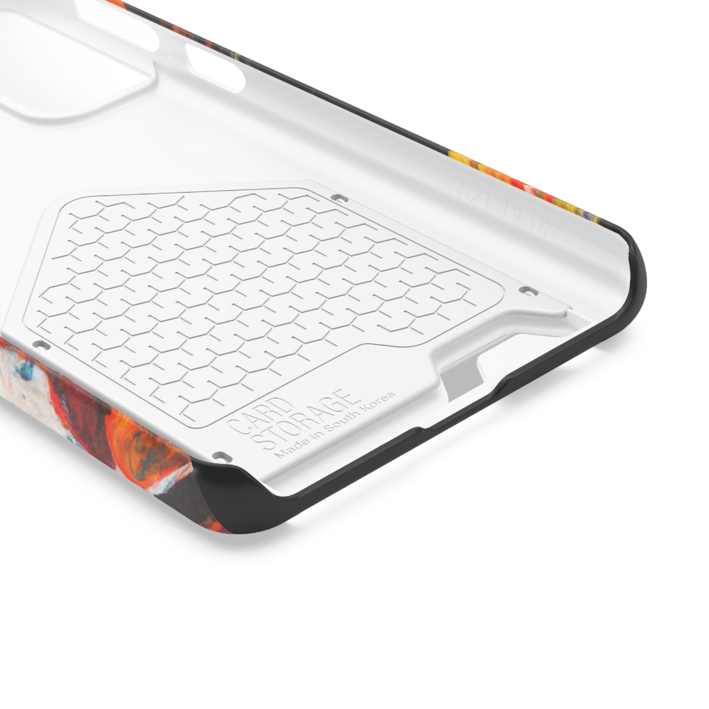 iPhone 13 or Samsung S21, S22 Case with Card Holder Ft. Blue Splat
