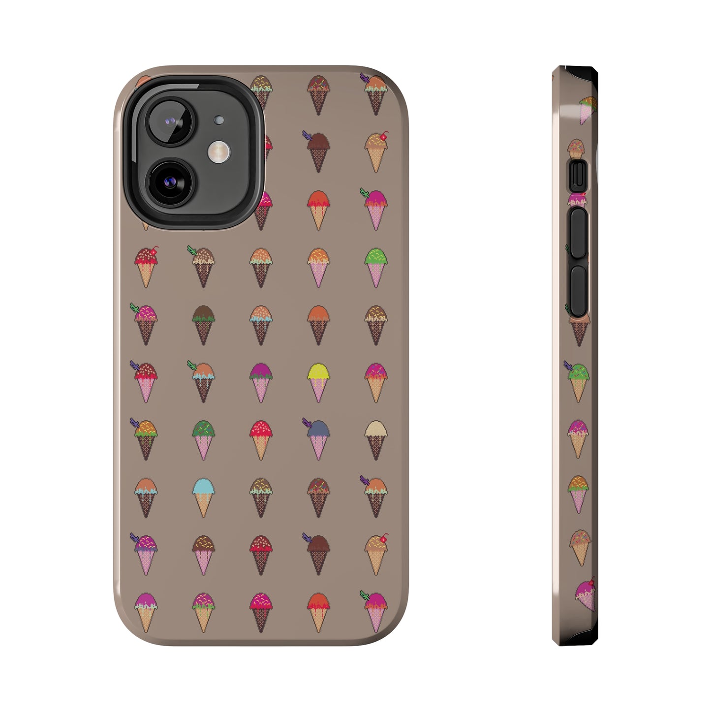 Tough Apple iPhone Case Ft. Pixel Ice Cream Cones