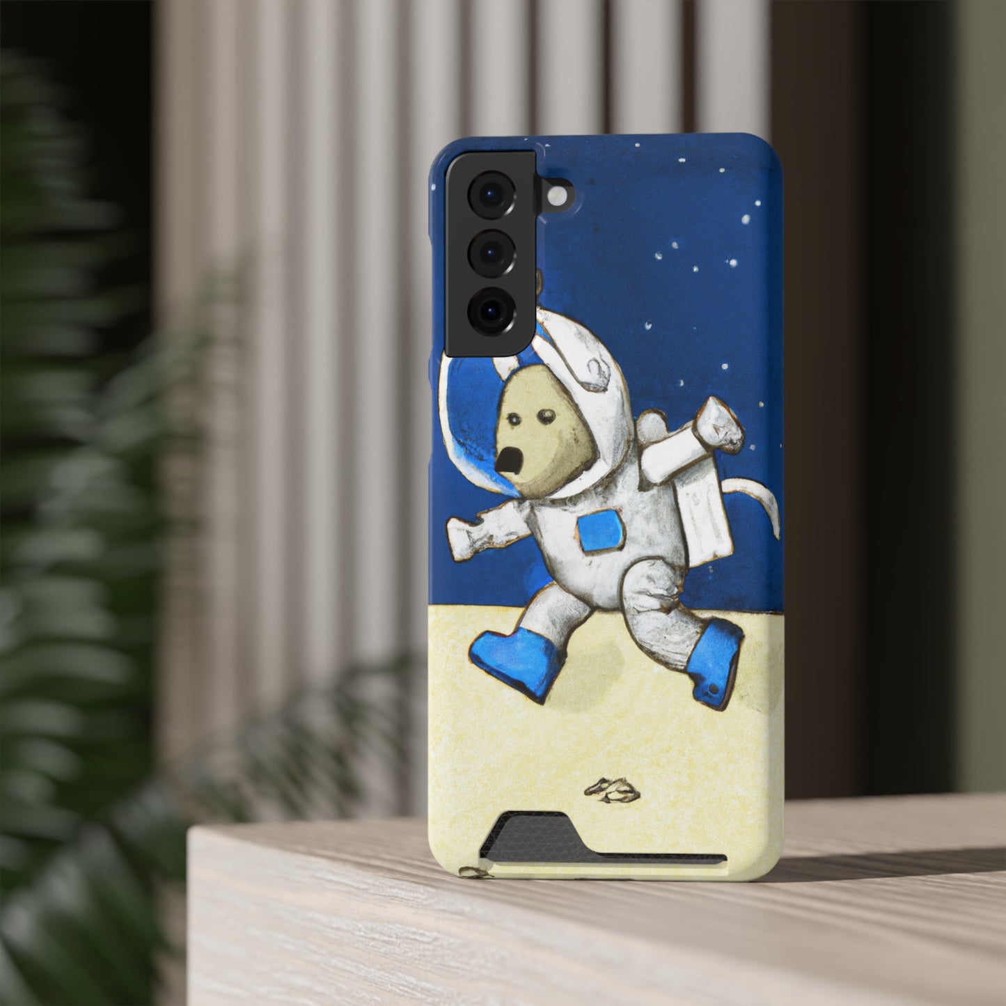 iPhone 13 and Samsung S21, S22 Cases with Card Holder Ft. Moon Doge