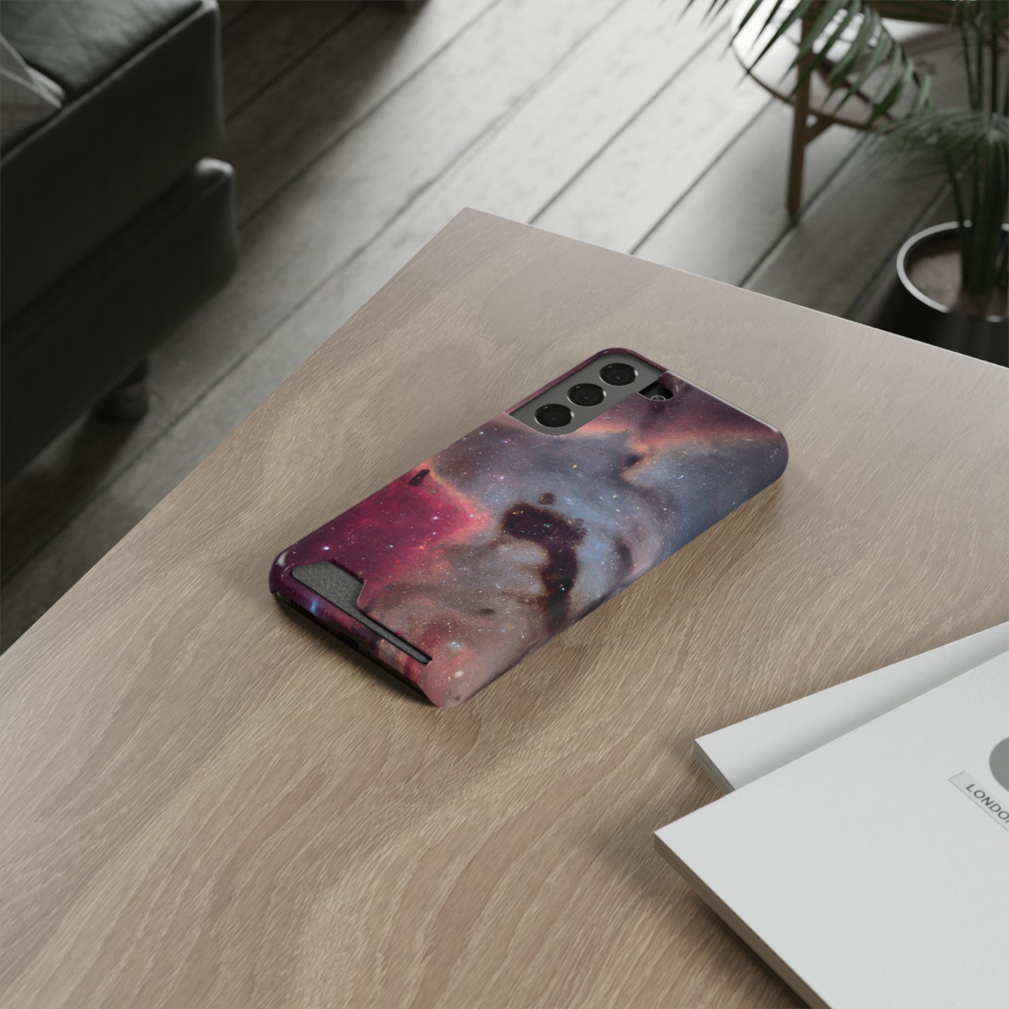 iPhone 13 and Samsung S21, S22 Cases with Card Holder Ft. Nebula