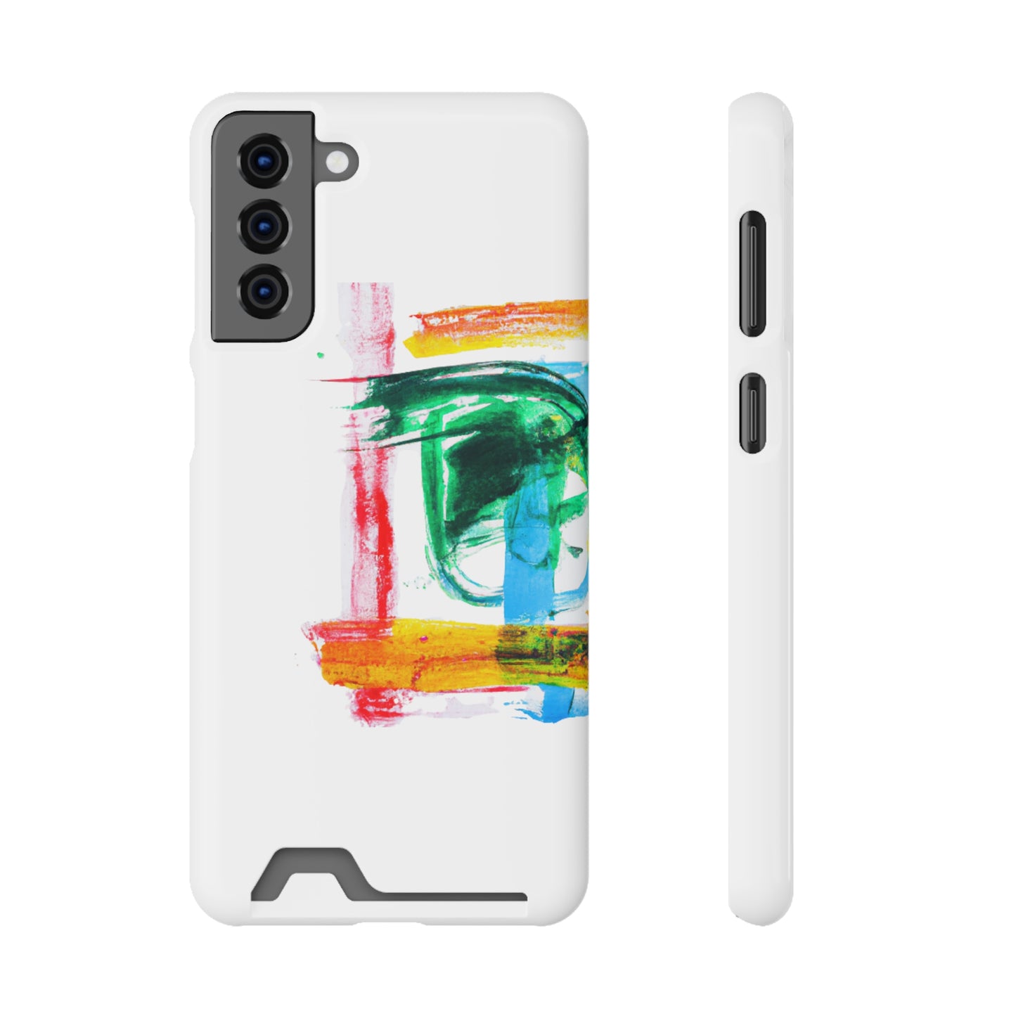 iPhone 13 and Samsung S21, S22 Cases with Card Holder Ft. Abstract Frame