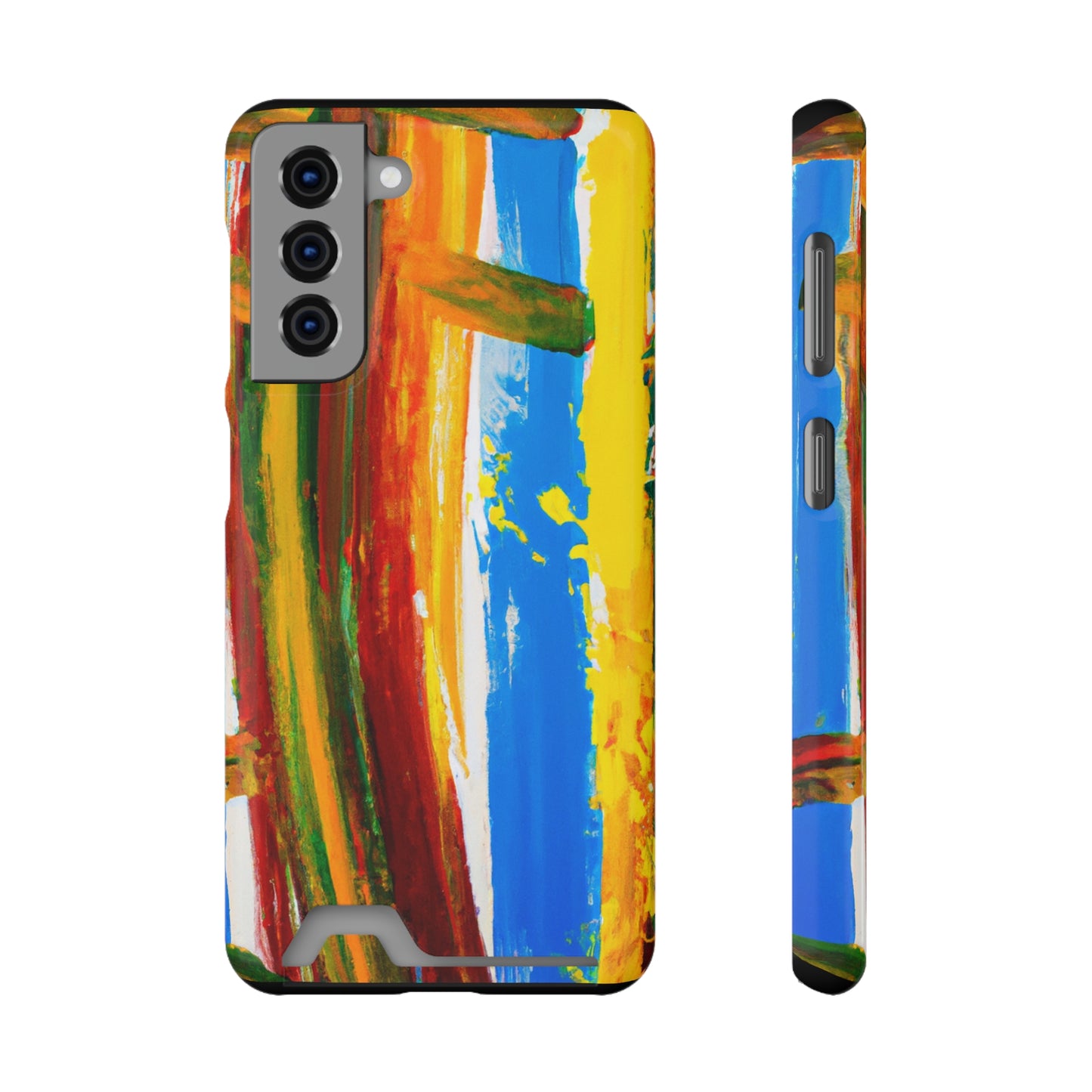 iPhone and Samsung Cases with Card Holder Ft. Abstract Boat