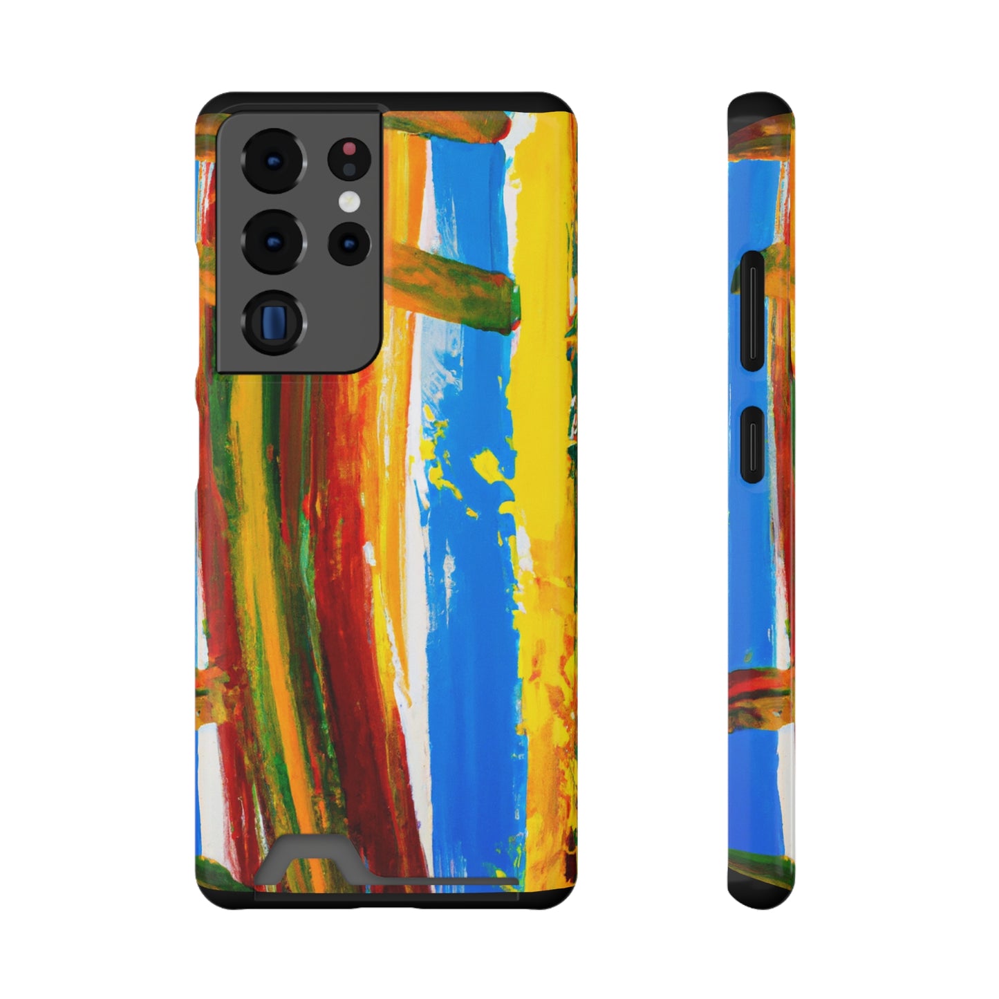 iPhone and Samsung Cases with Card Holder Ft. Abstract Boat