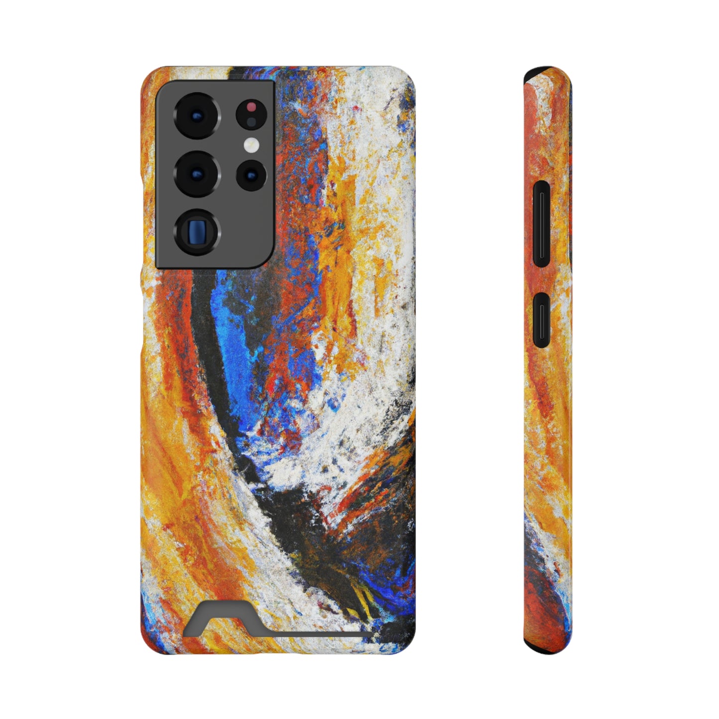 iPhone 13 and Samsung S21, S22 Cases with Card Holder Ft. Abstract Sand Wave