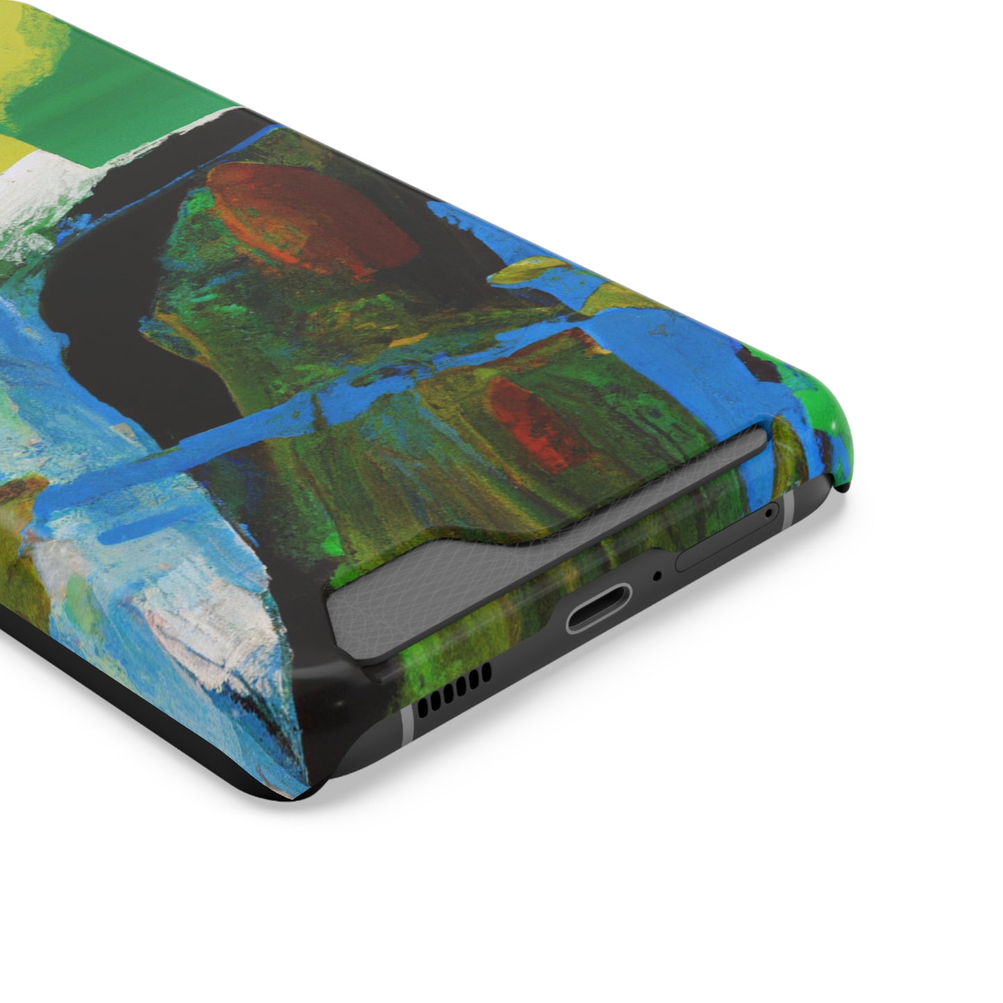 iPhone 13 and Samsung S21, S22 Cases with Card Holder Ft. Abstract River