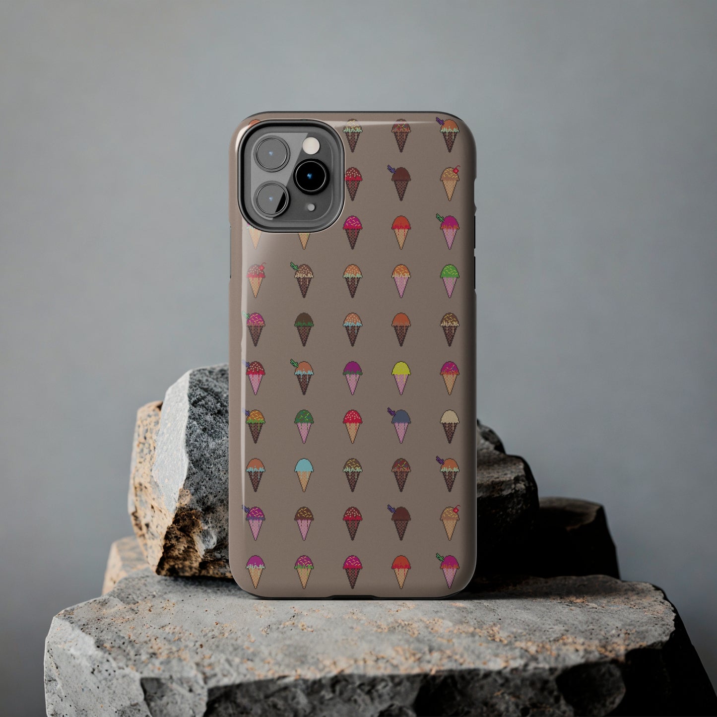 Tough Apple iPhone Case Ft. Pixel Ice Cream Cones