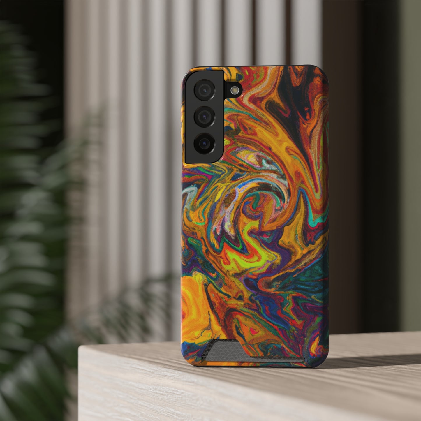 iPhone and Samsung Cases with Card Holder Ft. Abstract Spin