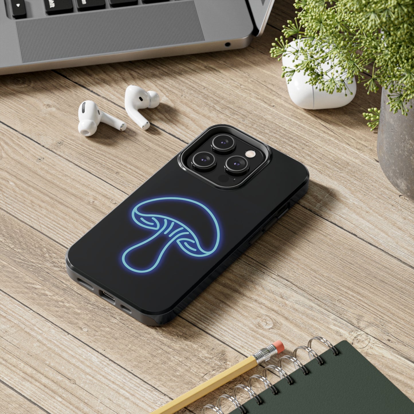 ToughDrop Apple iPhone Case Ft. Neon Blue Shroom