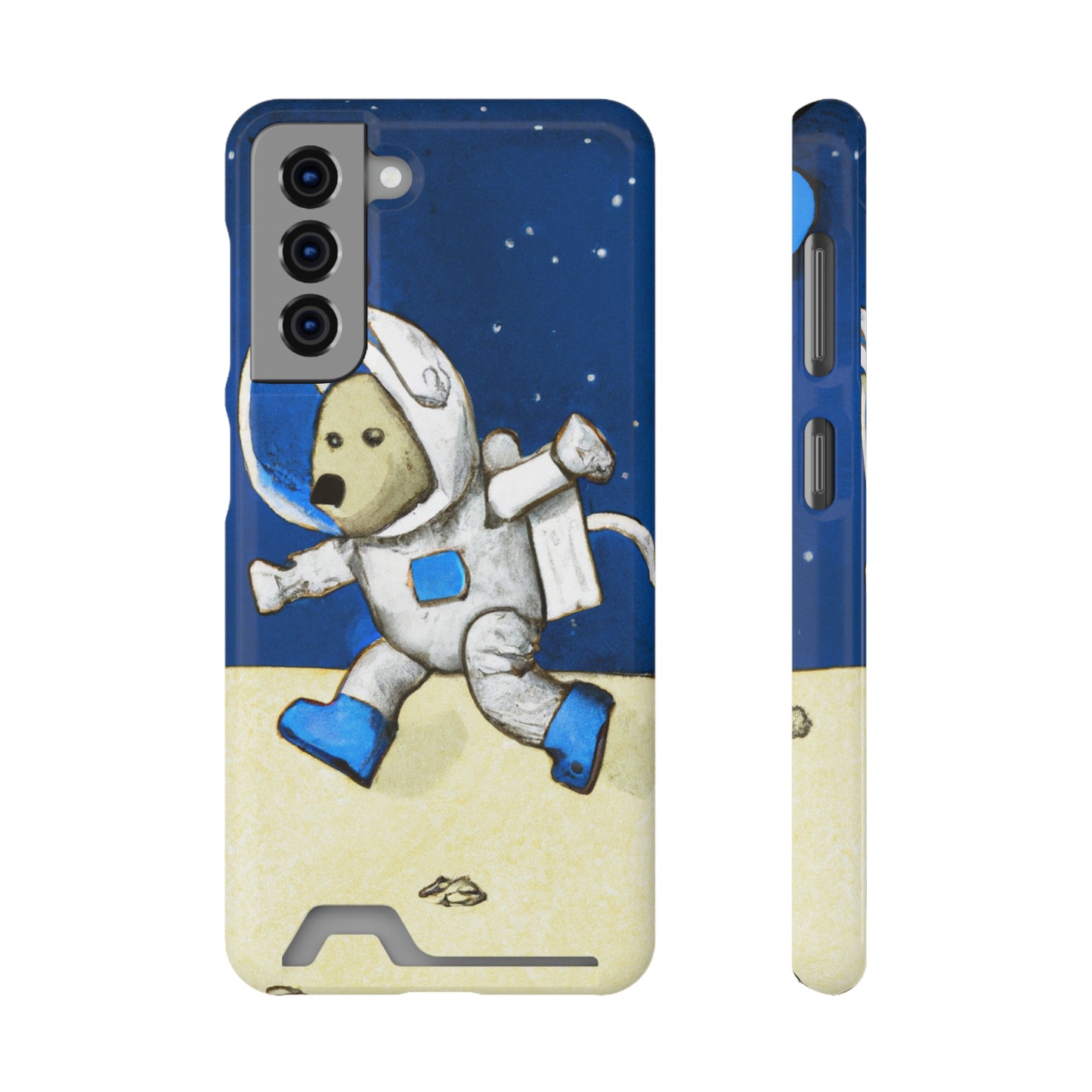 iPhone 13 and Samsung S21, S22 Cases with Card Holder Ft. Moon Doge