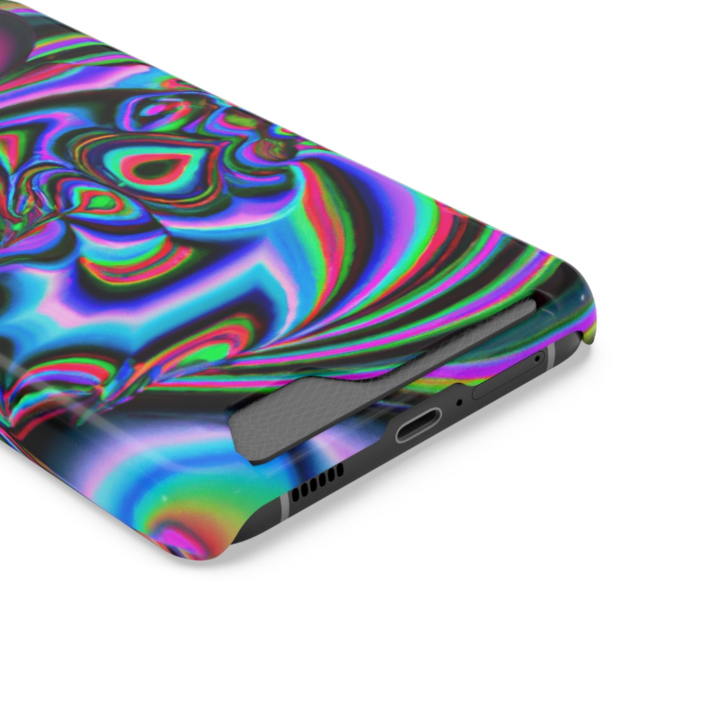 iPhone 13 and Samsung S21, S22 Cases with Card Holder Ft. Abstract Time