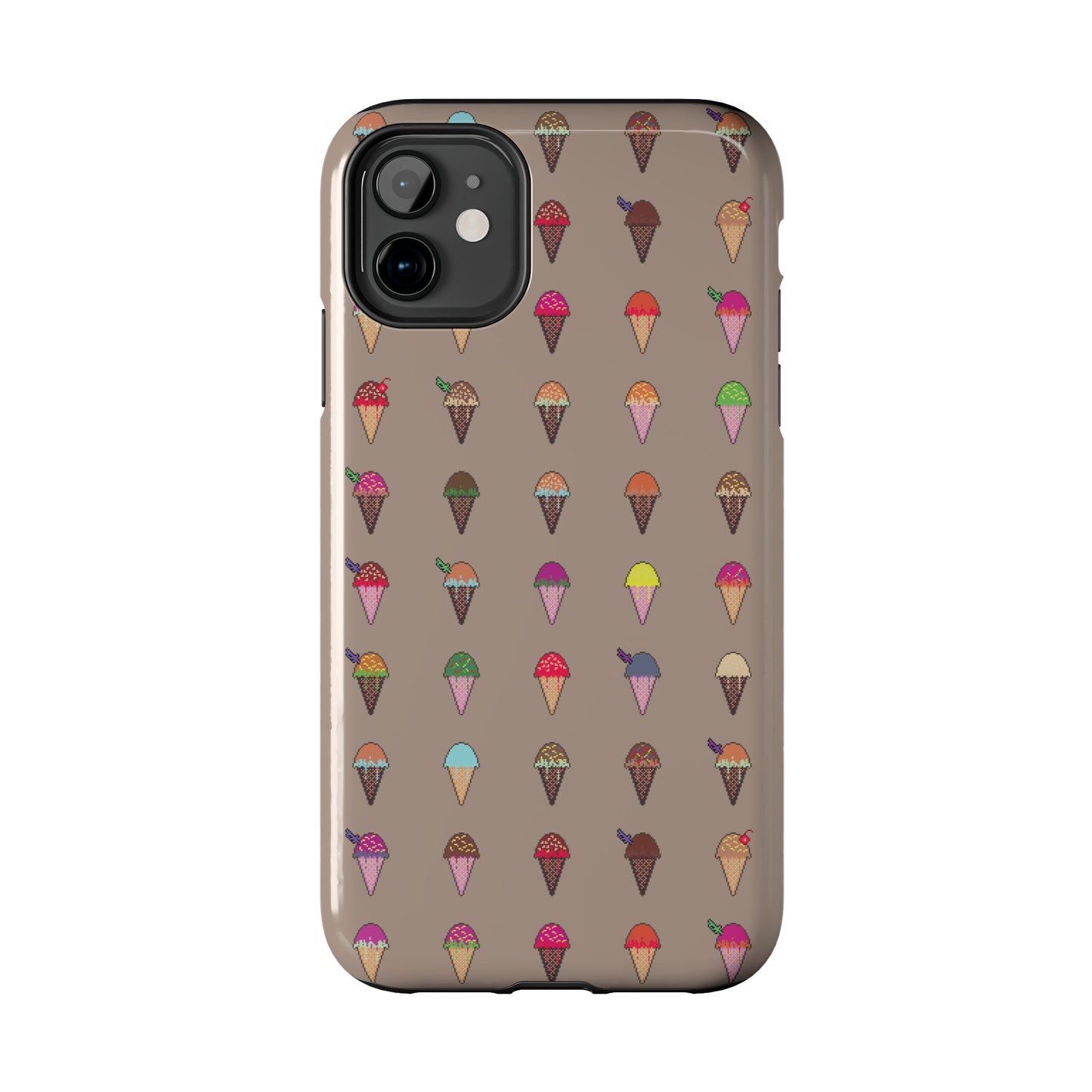 Tough Apple iPhone Case Ft. Pixel Ice Cream Cones