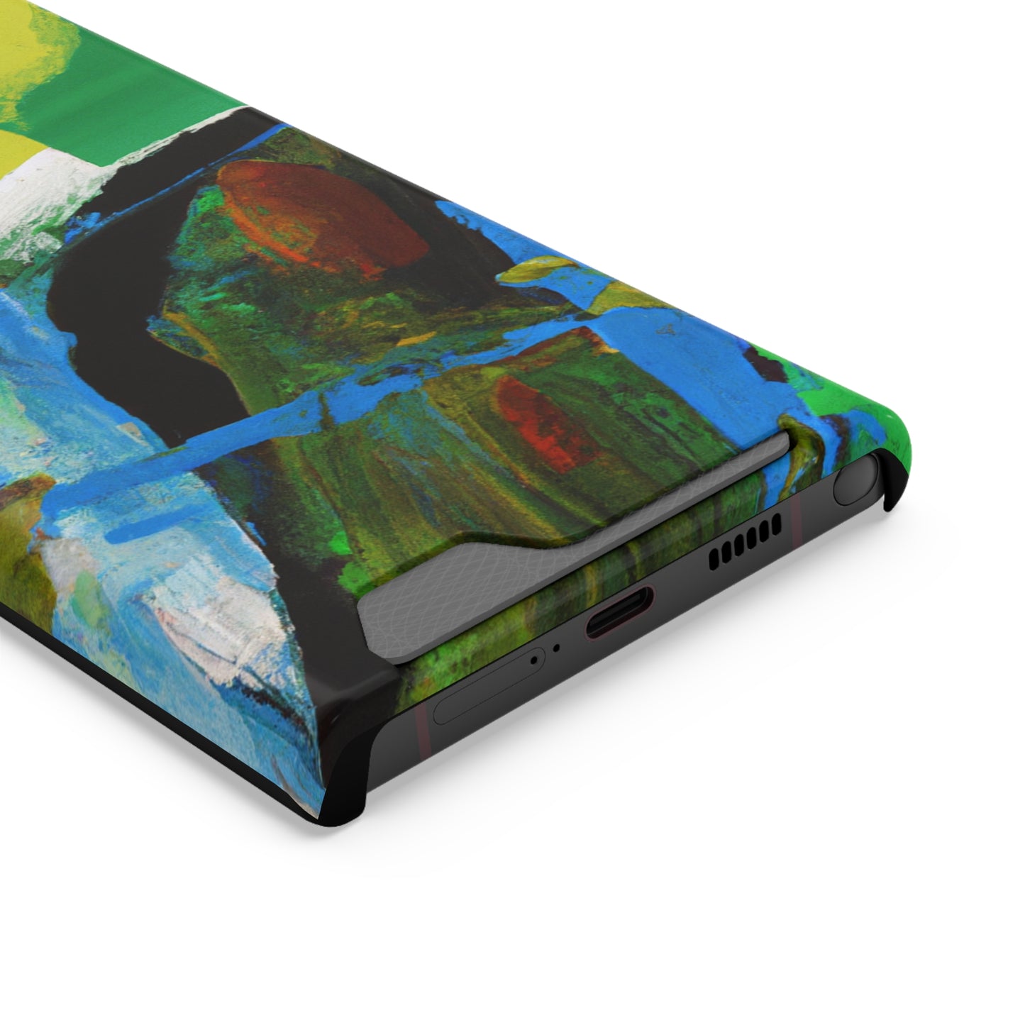 iPhone 13 and Samsung S21, S22 Cases with Card Holder Ft. Abstract River