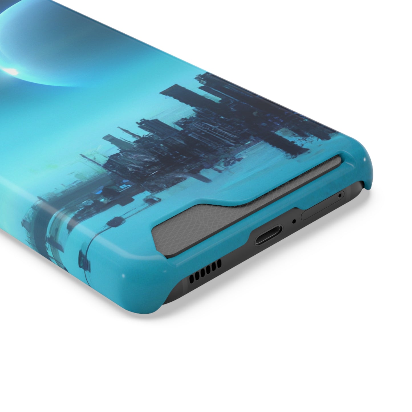 iPhone 13 and Samsung S21, S22 Cases with Card Holder Ft. Alien City