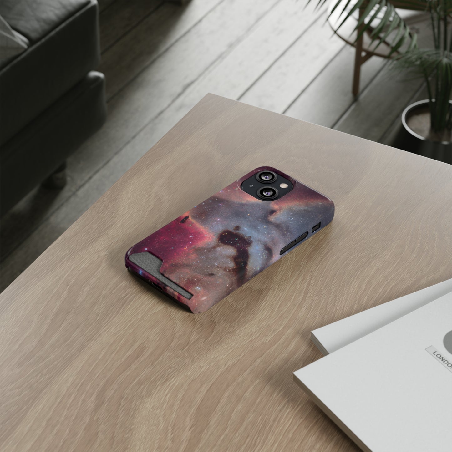 iPhone 13 and Samsung S21, S22 Cases with Card Holder Ft. Nebula