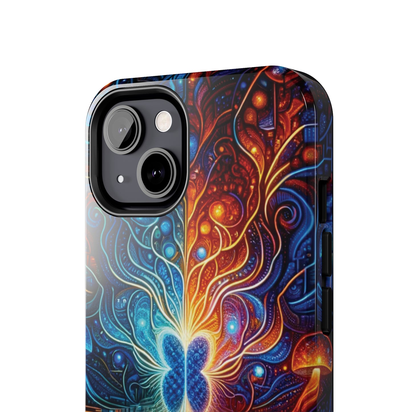 ToughDrop Apple iPhone Case Ft. Cyber Blue Butterfly
