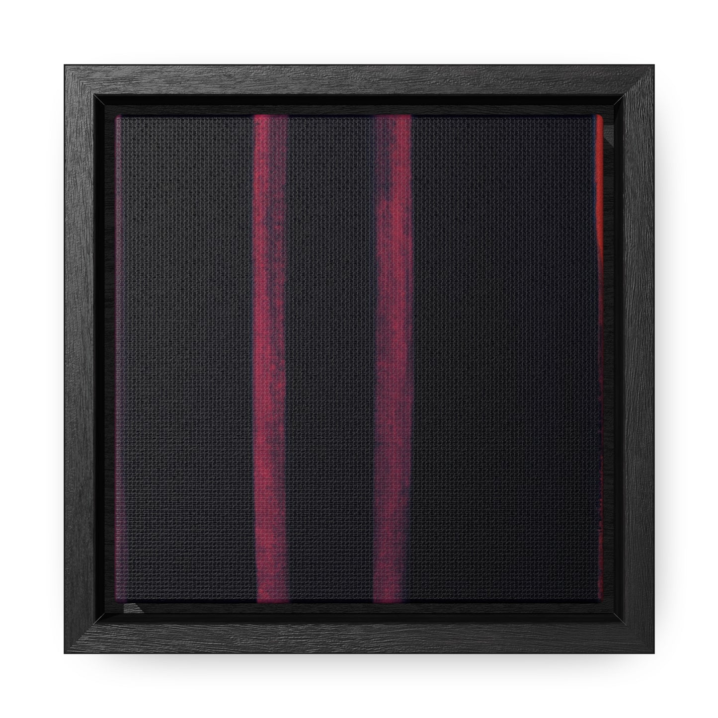 6x6-inch Abstract Framed Canvas: Dark Stripes