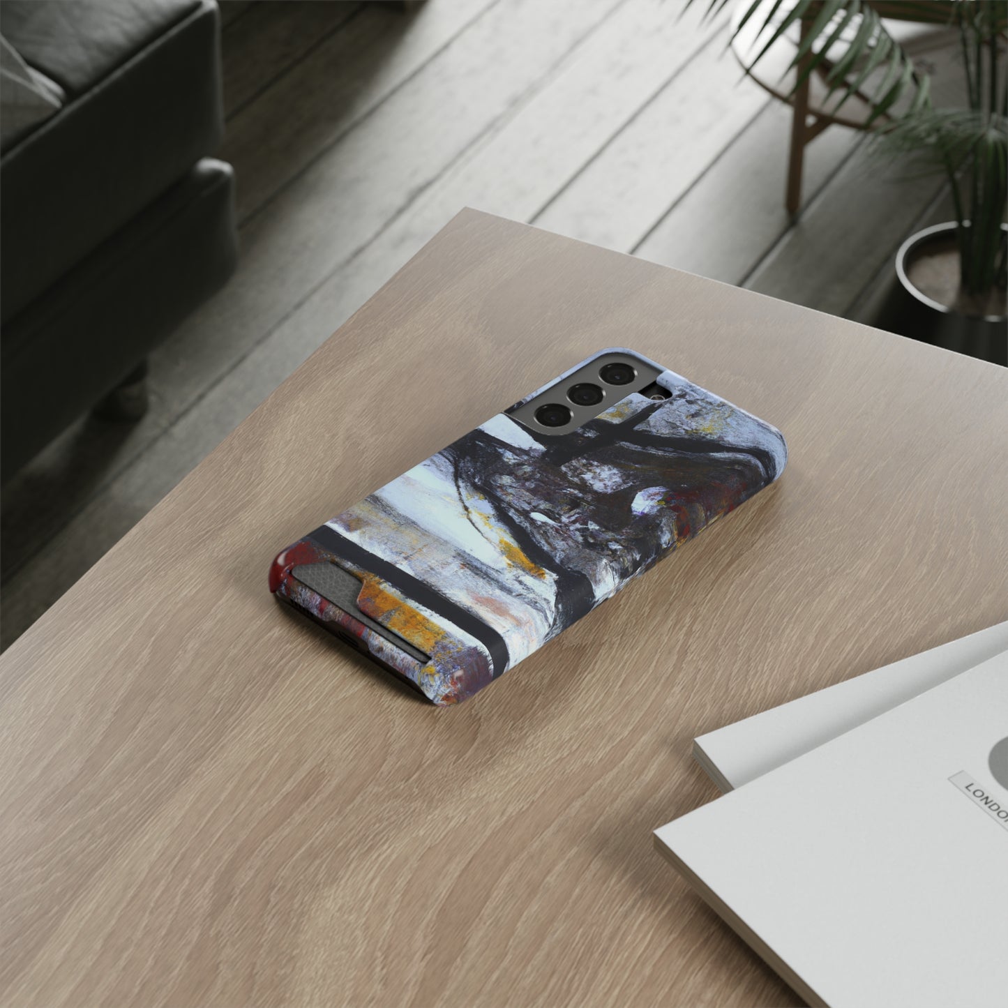 iPhone 13 and Samsung S21, S22 Cases with Card Holder Ft. Mirror Island
