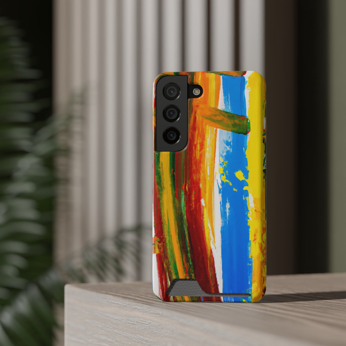 iPhone and Samsung Cases with Card Holder Ft. Abstract Boat
