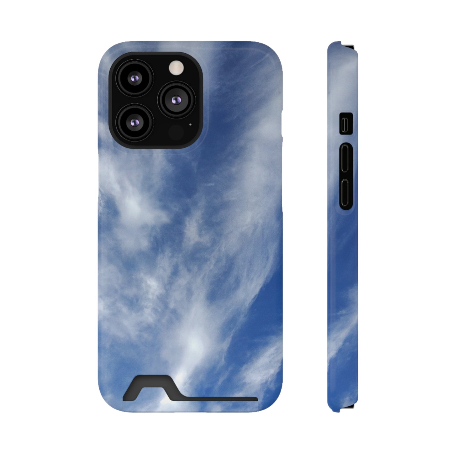 iPhone 13 and Samsung S21, S22 Cases with Card Holder Ft. Clouds