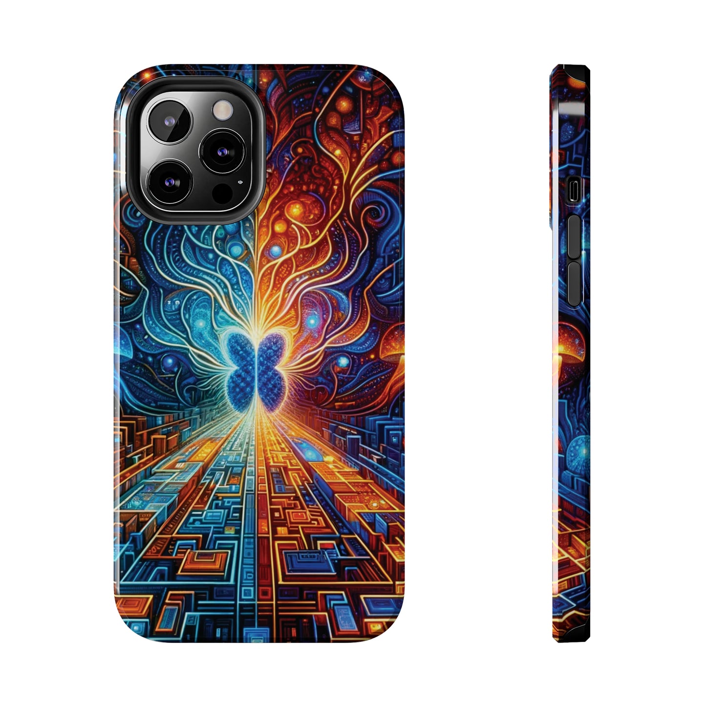 ToughDrop Apple iPhone Case Ft. Cyber Blue Butterfly