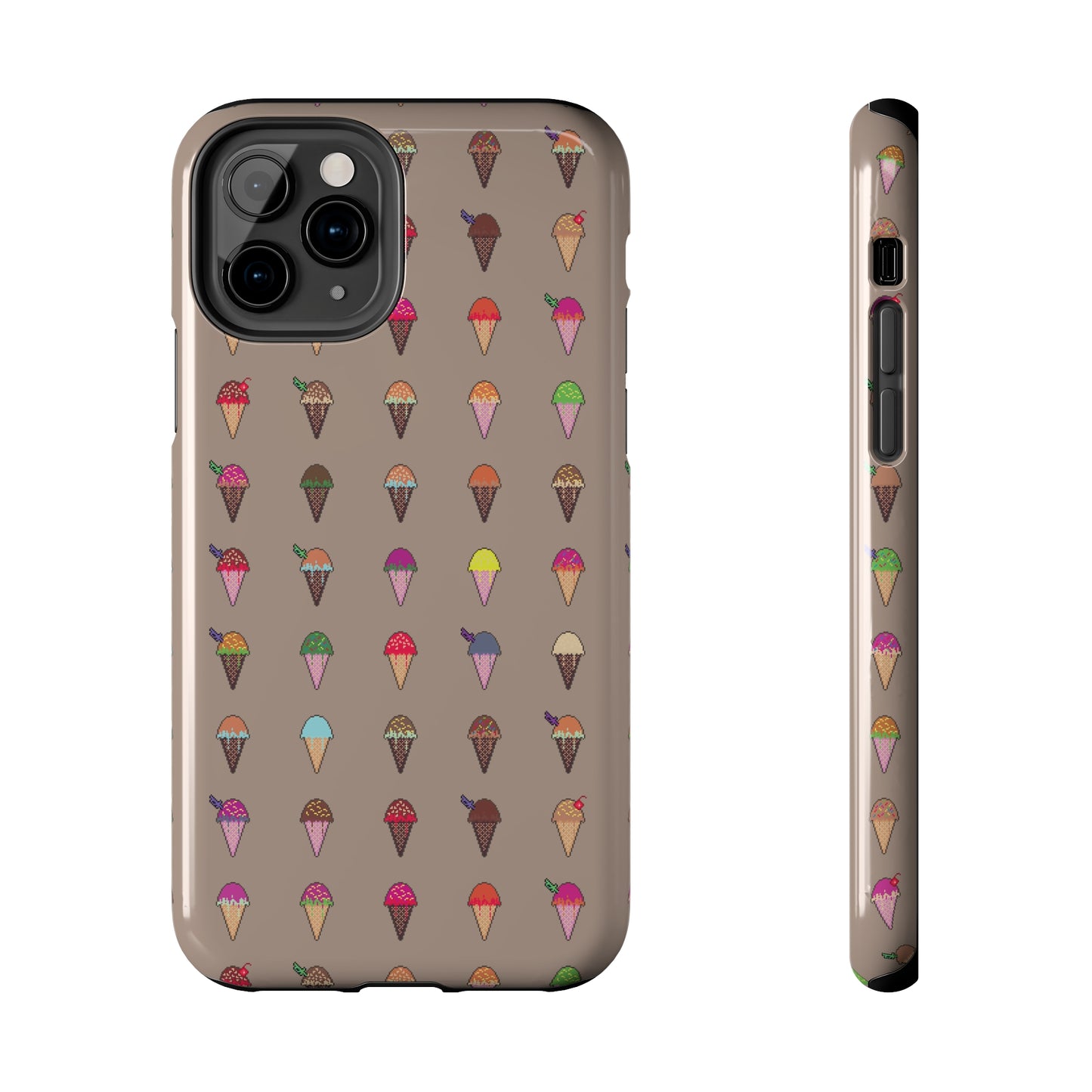 Tough Apple iPhone Case Ft. Pixel Ice Cream Cones
