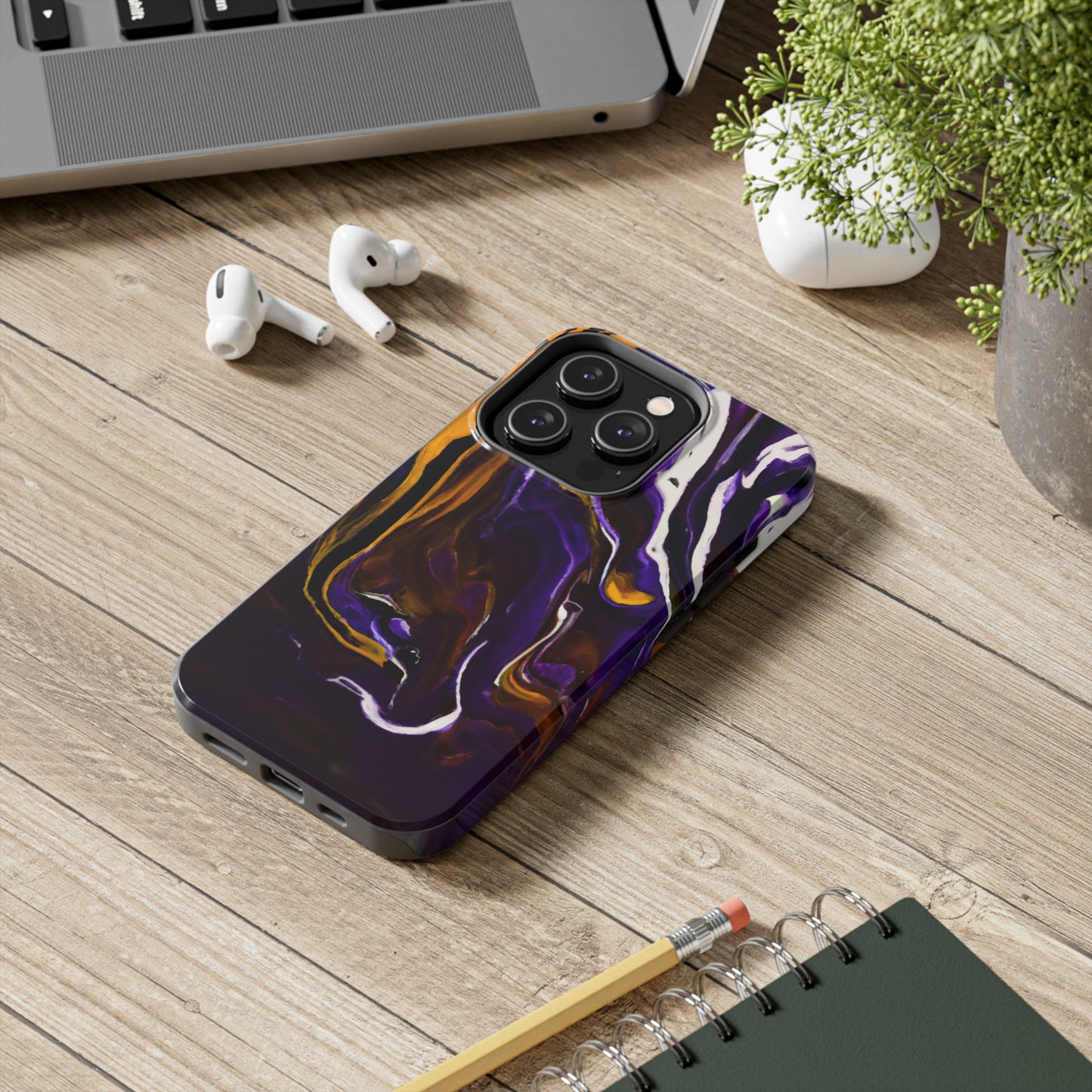 Tough Case-Mate iPhone Case Ft. Purple Tiger Stripes