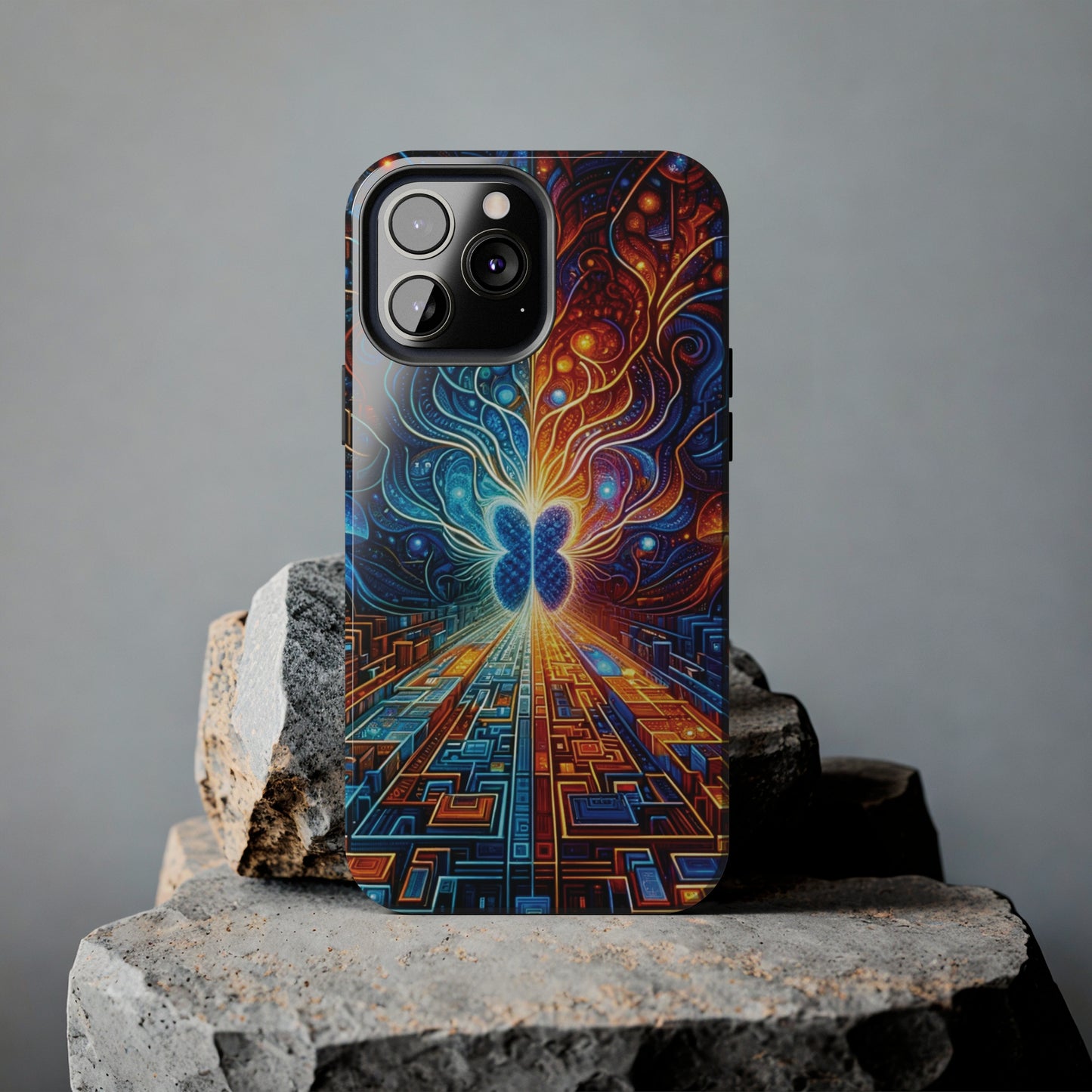 ToughDrop Apple iPhone Case Ft. Cyber Blue Butterfly