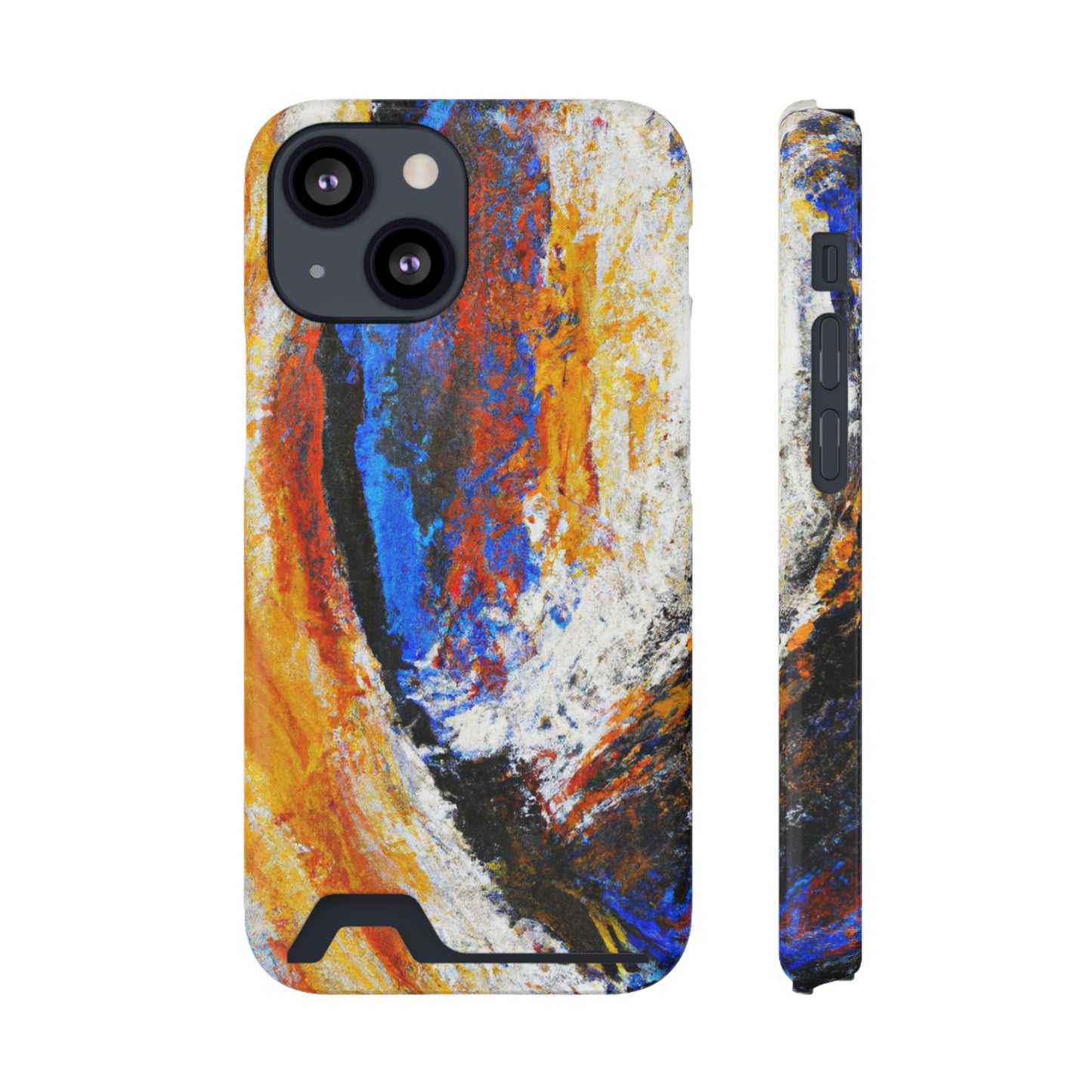 iPhone 13 and Samsung S21, S22 Cases with Card Holder Ft. Abstract Sand Wave
