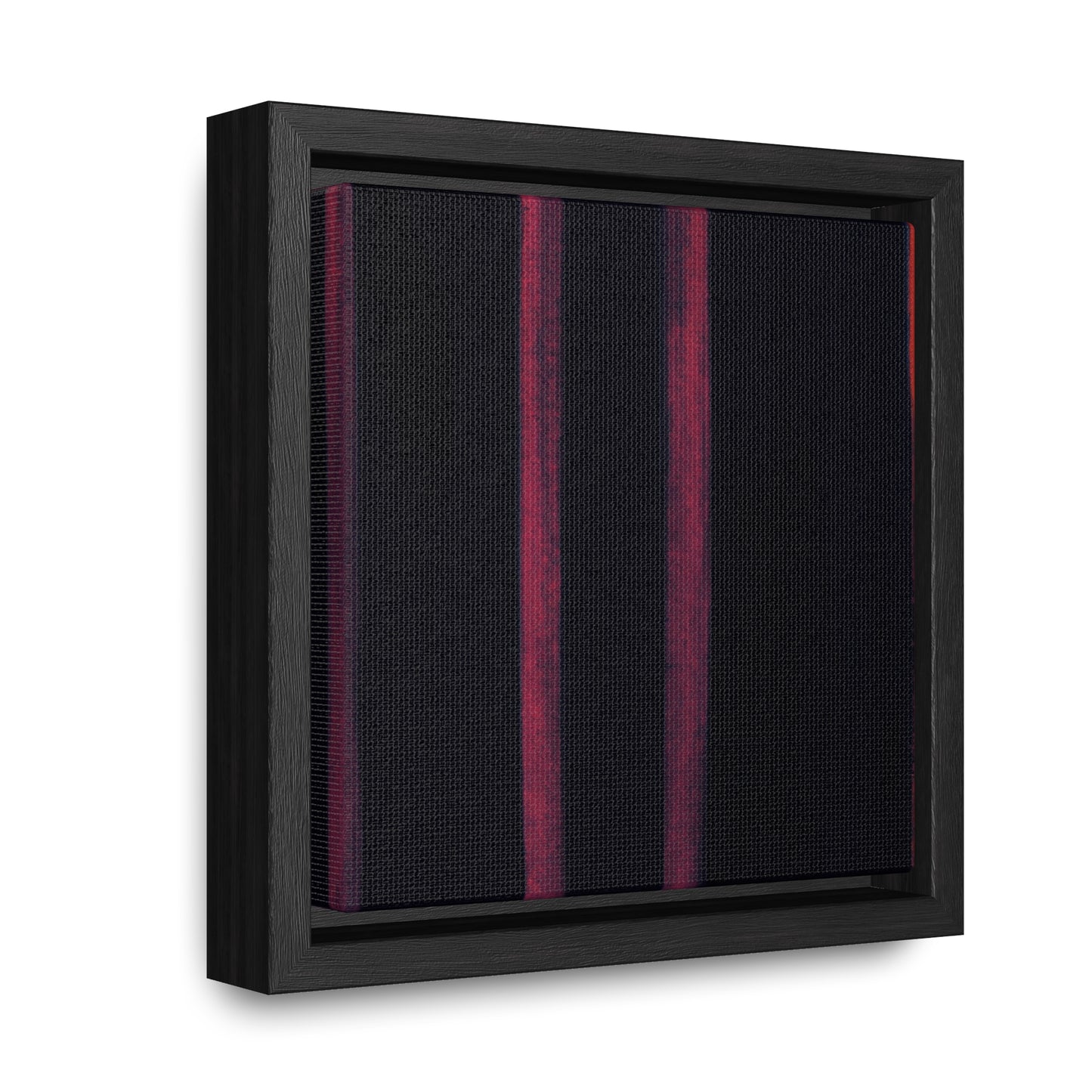 6x6-inch Abstract Framed Canvas: Dark Stripes