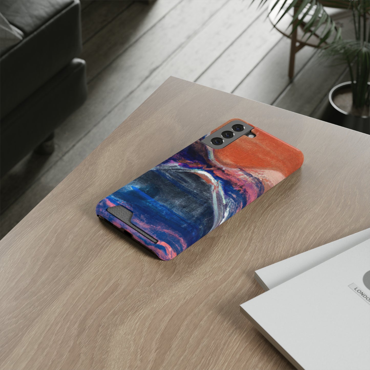 iPhone 13 and Samsung S21, S22 Cases with Card Holder Ft. XRP Sunset