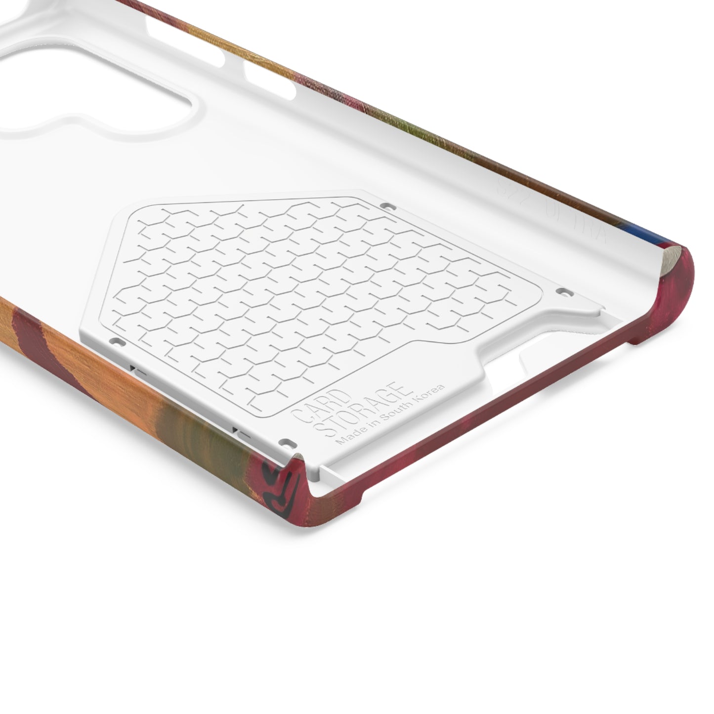 iPhone 13 and Samsung S21, S22 Cases with Card Holder Ft. Abstract Red