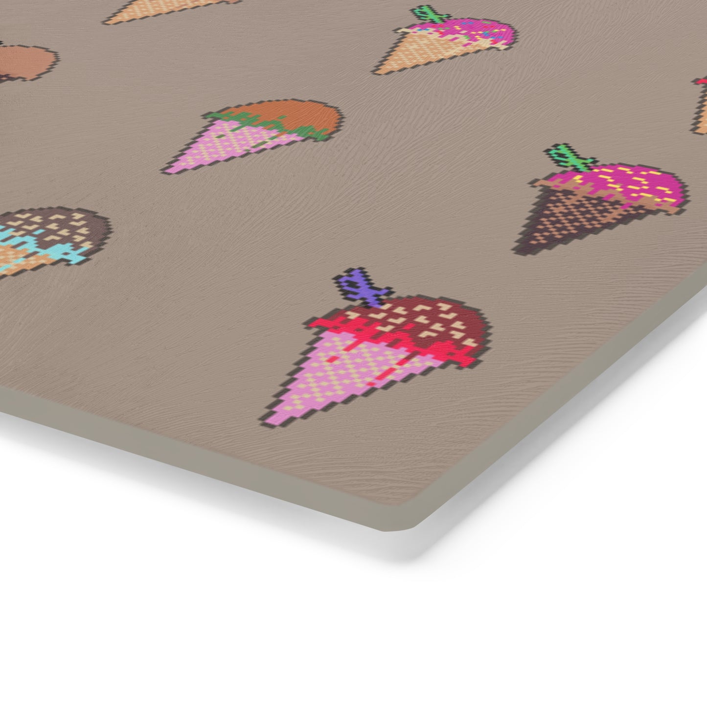 Non-Slip Glass Cutting Board Featuring Pixel Cones