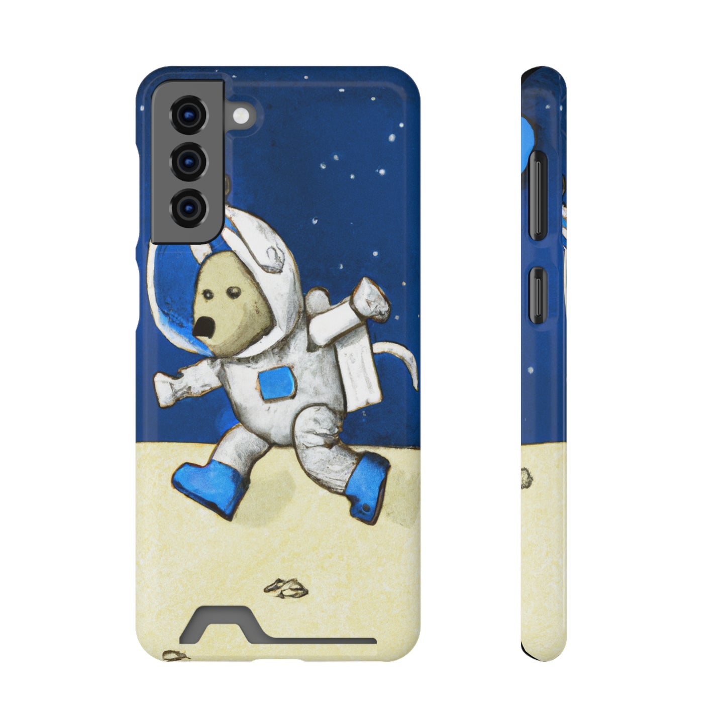 iPhone 13 and Samsung S21, S22 Cases with Card Holder Ft. Moon Doge